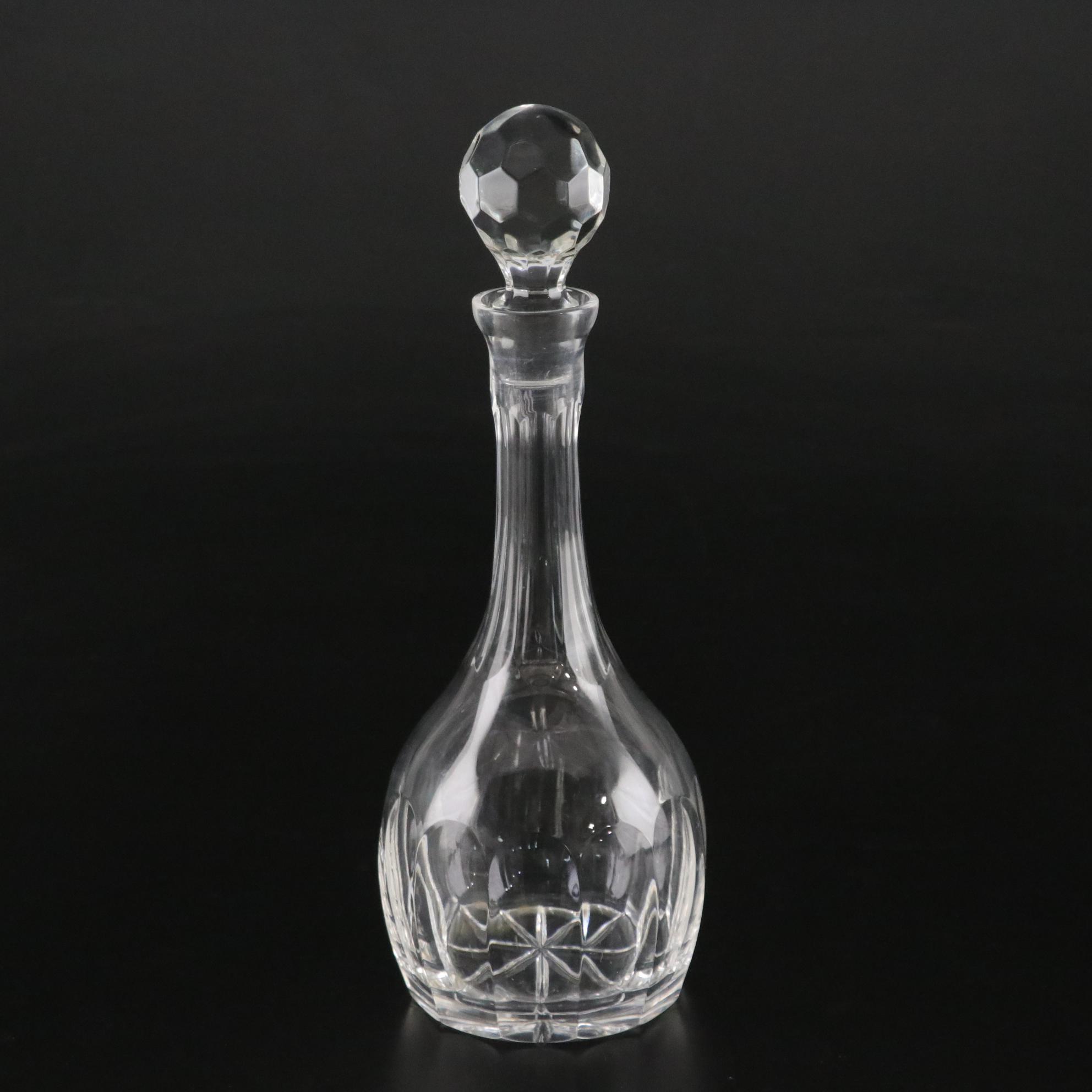 Rogaška "Country Garden" Crystal Wine Glasses and Faceted Crystal Decanter
