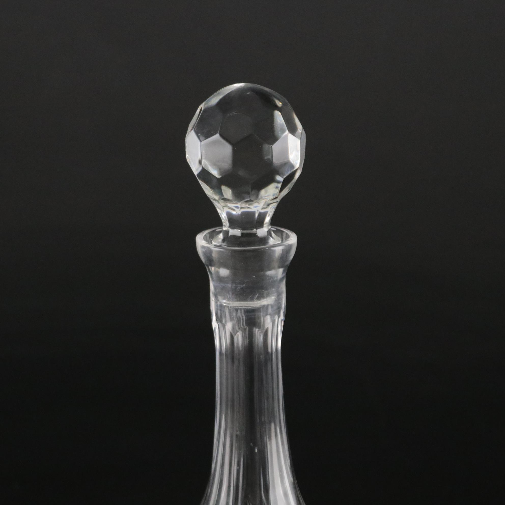 Rogaška "Country Garden" Crystal Wine Glasses and Faceted Crystal Decanter