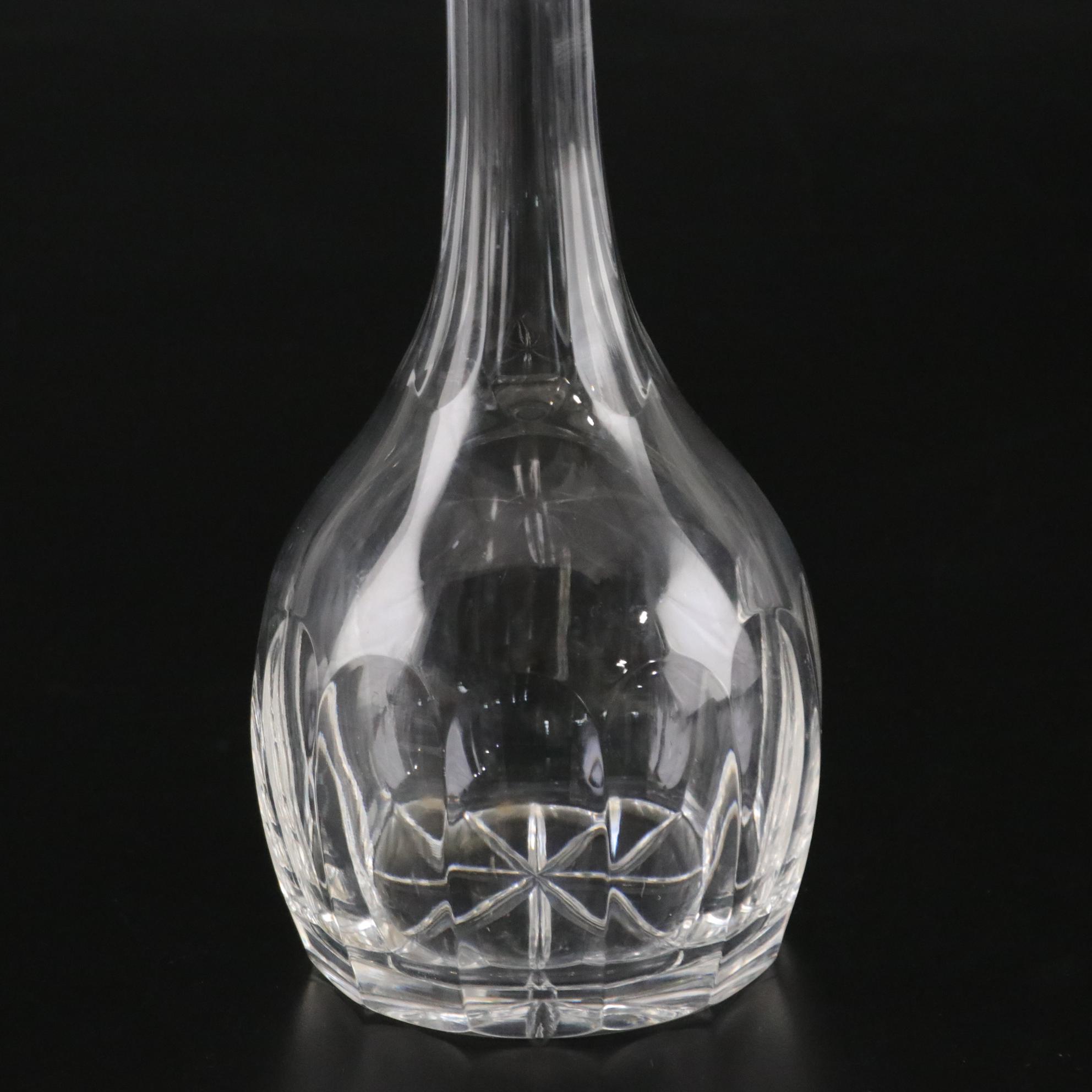 Rogaška "Country Garden" Crystal Wine Glasses and Faceted Crystal Decanter