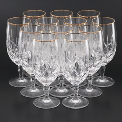 Gorham "Lady Anne Gold" Crystal Iced Tea Glasses, Late 20th/Early 21st C. Gorham "Lady Anne Gold" Crystal Iced Tea Glasses, Late 20th/Early 21st C.