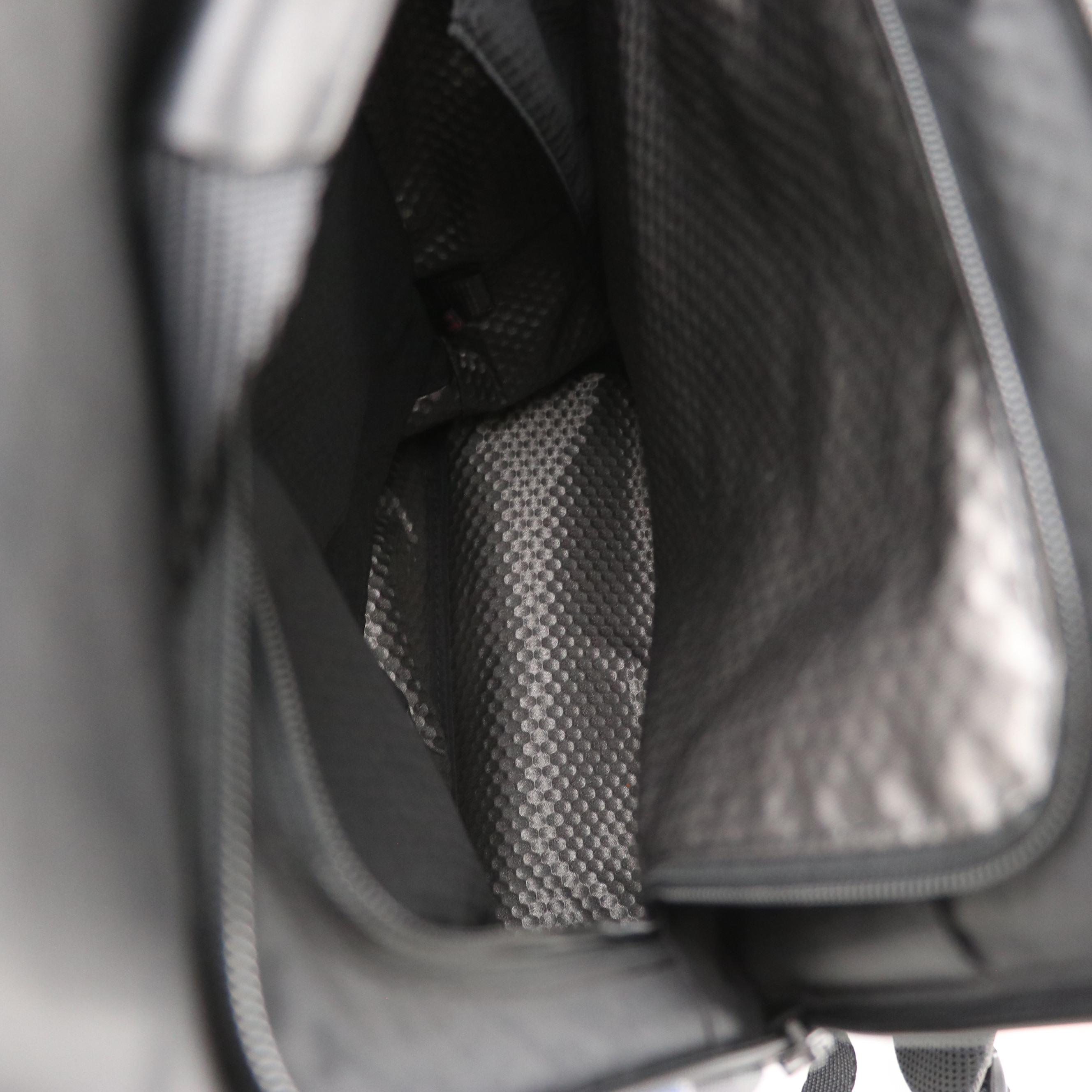 Tumi Alpha Bravo Roll-Top Backpack in Blue Camo Nylon and Black Leather