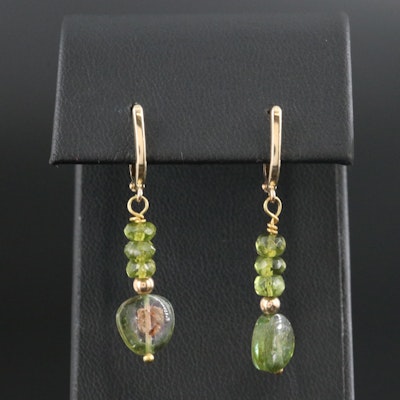 14K Peridot Drop Earrings 14K Peridot Drop Earrings