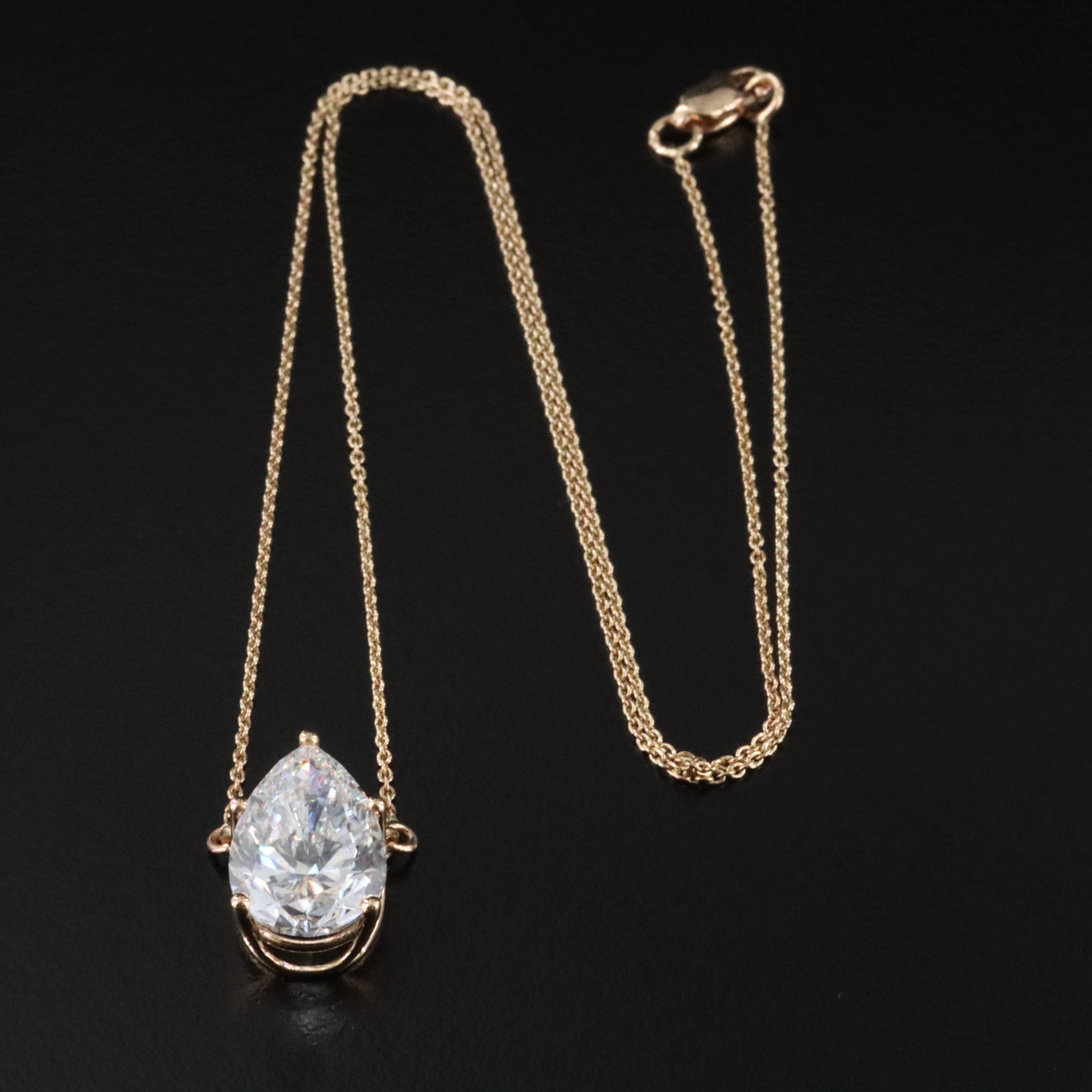 18K 4.96 CT Lab Grown Diamond Solitaire Necklace with IGI Report