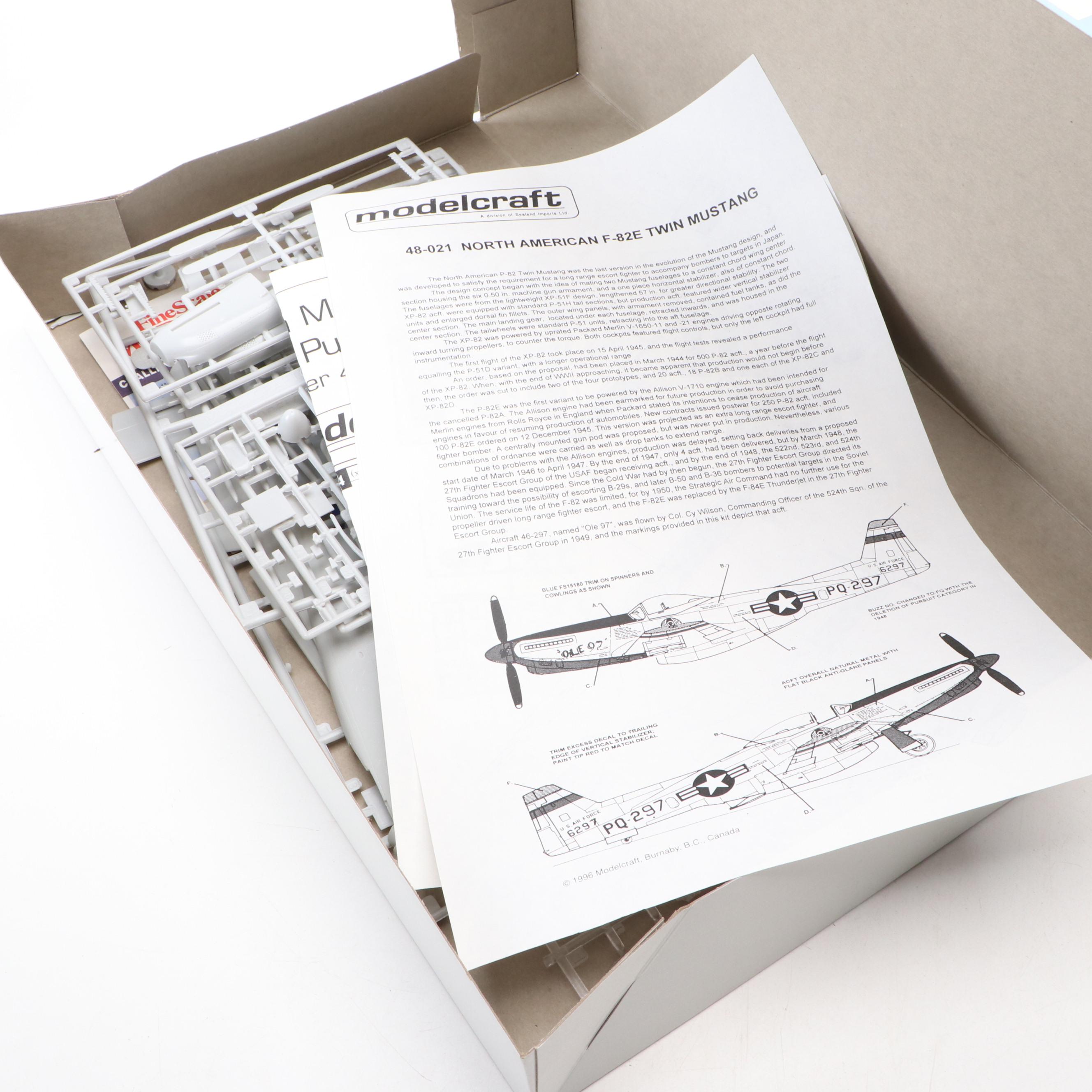 Modelcraft "F-82E Twin Mustang Long Range Fighter Escort" and More Model Kits