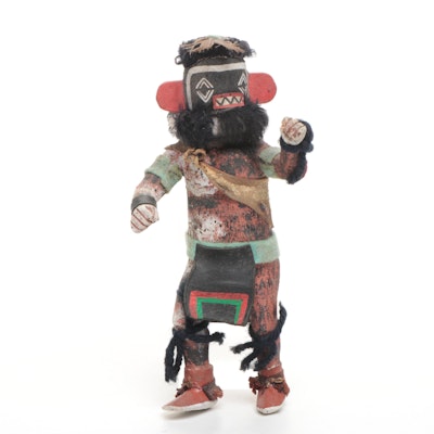 Hopi Hand-Carved Cottonwood Ogre Katsina, Vintage Hopi Hand-Carved Cottonwood Ogre Katsina, Vintage