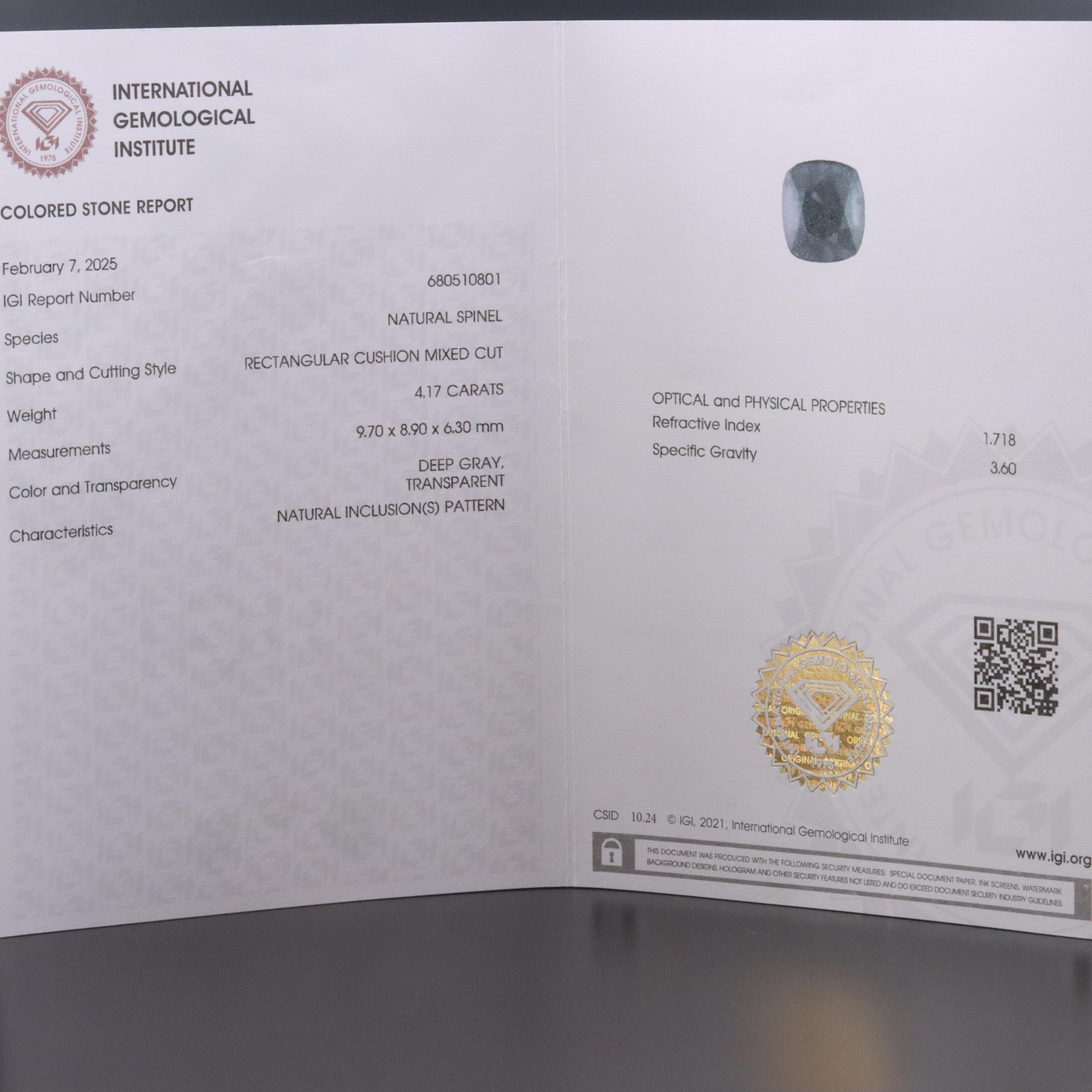 Loose 4.17 CT Spinel with IGI Report