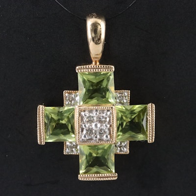 10K Peridot and Diamond Pendant 10K Peridot and Diamond Pendant