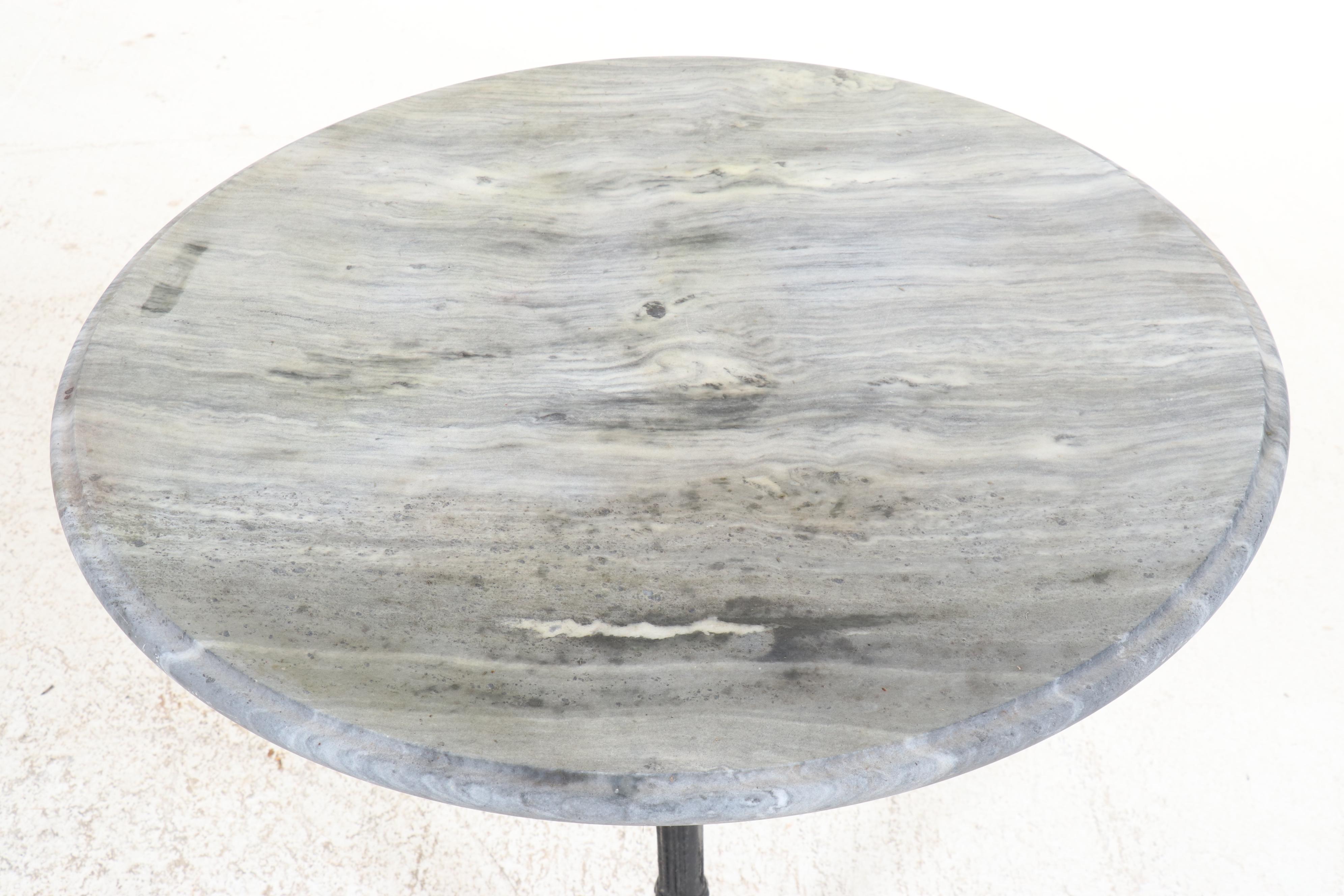 Victorian Style Cast Iron and Marble Bistro Patio Table