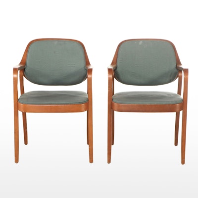 Pair of Don Pettit for Knoll Mid Century Modern Bentwood Armchairs, Model 1105 Pair of Don Pettit for Knoll Mid Century Modern Bentwood Armchairs, Model 1105