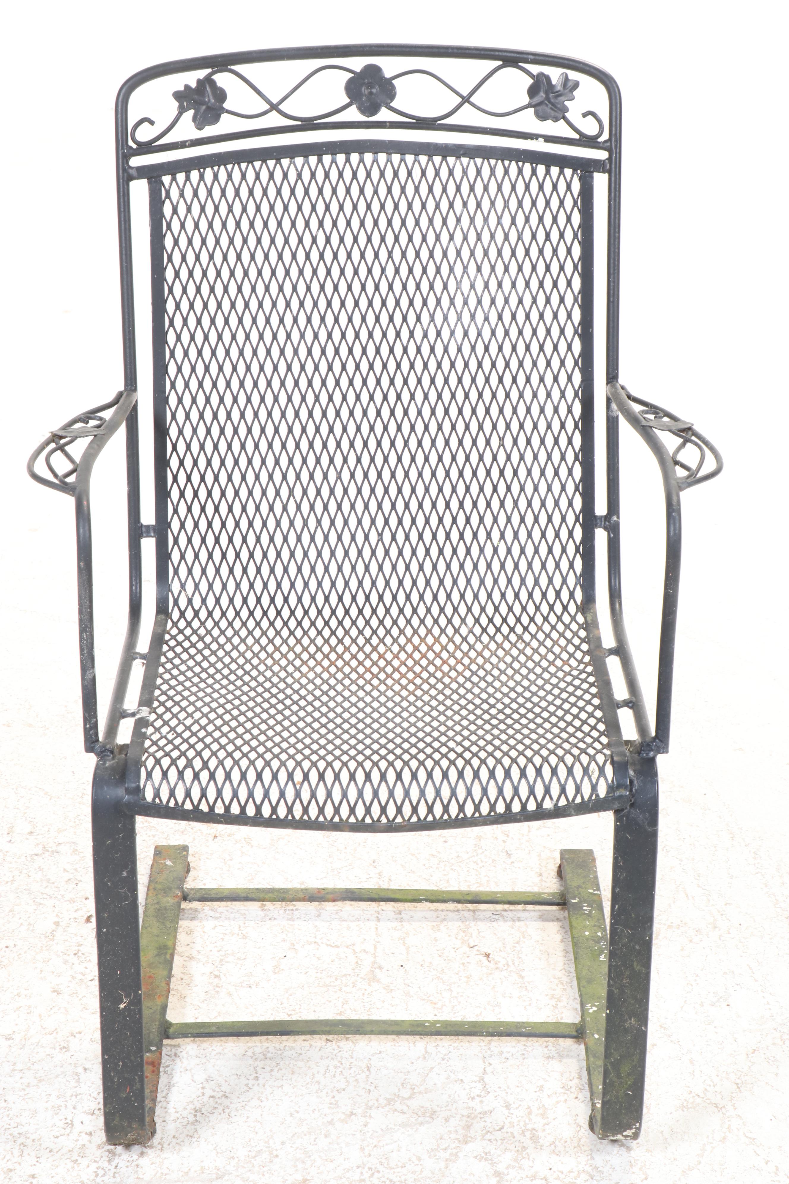 Four-Piece Wrought Iron Patio Lounge Seating, Mid to Late 20th Century