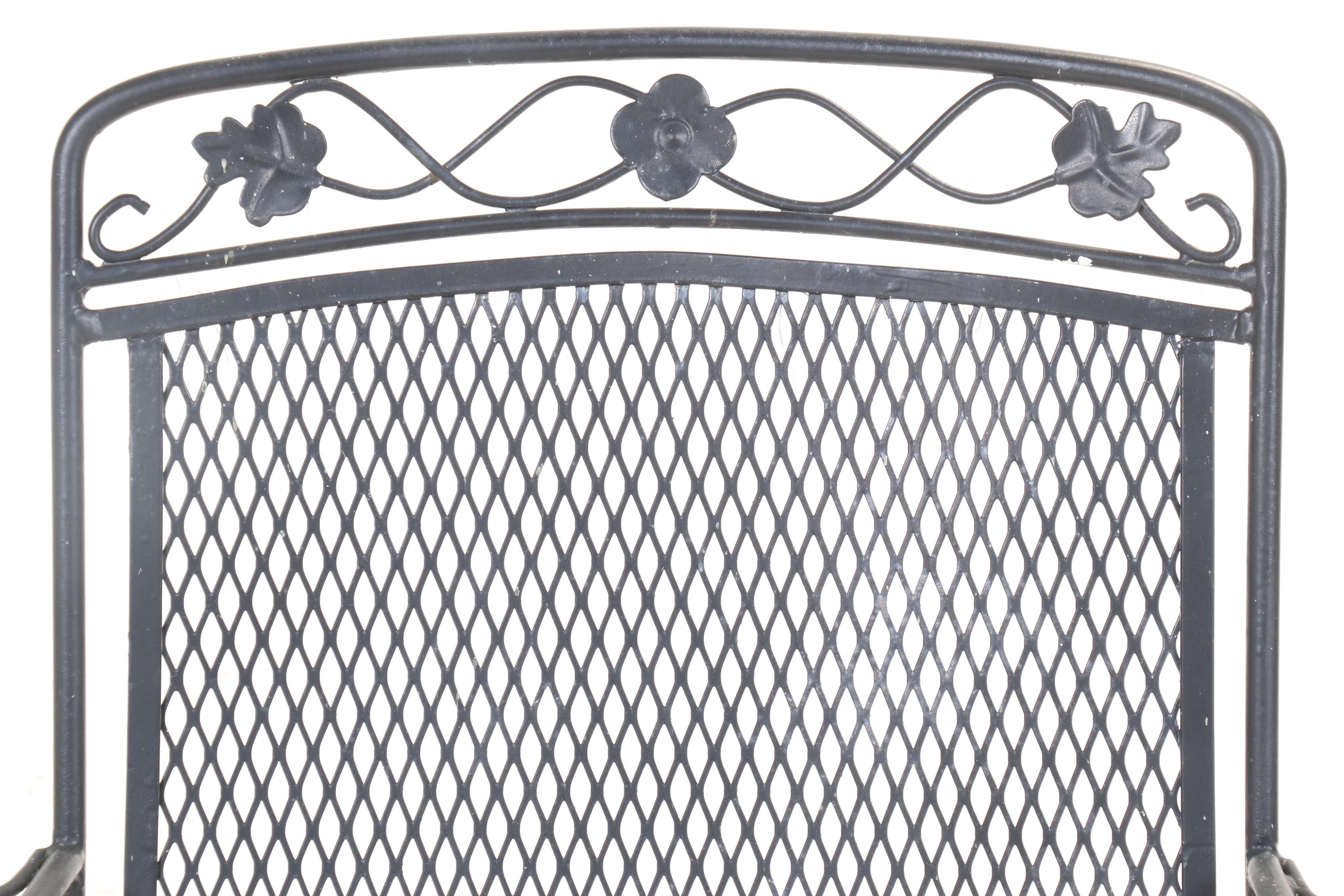 Four-Piece Wrought Iron Patio Lounge Seating, Mid to Late 20th Century