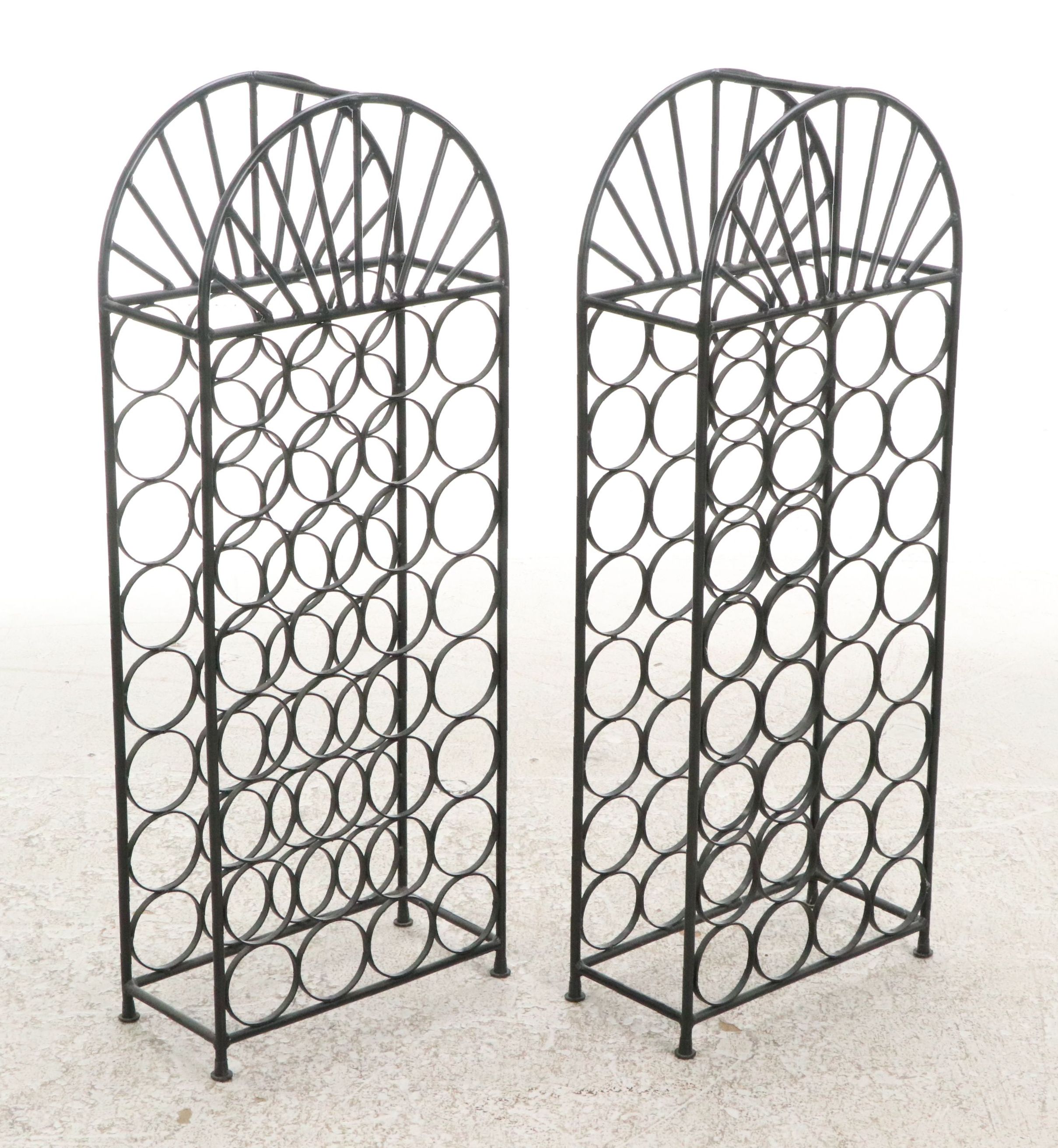 Pair of Wrought Iron Wine Racks