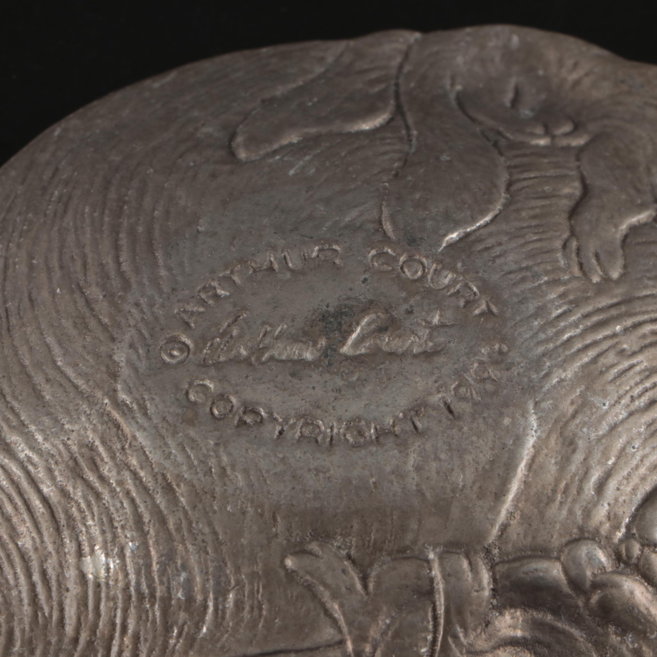 Arthur Court Metal Rabbit Spoon Rest with Embossed Tray