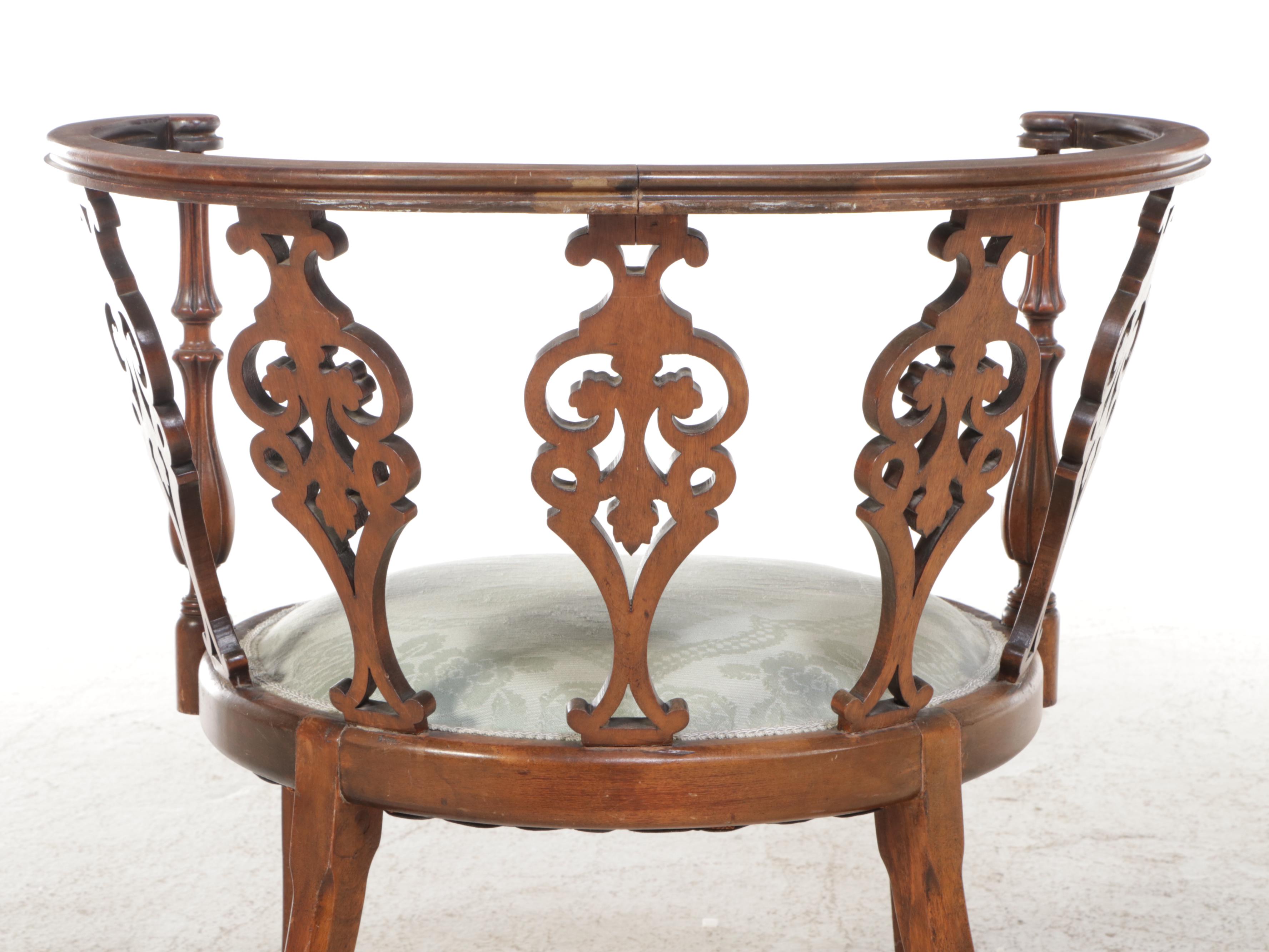 Colonial Revival Birch Chair with Pierced Splats, Early 20th Century