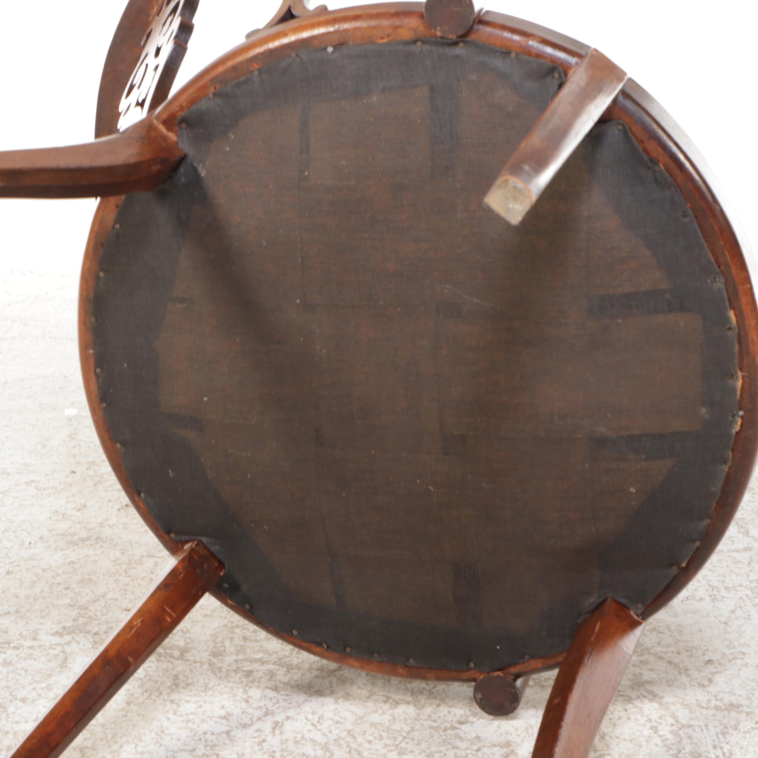 Colonial Revival Birch Chair with Pierced Splats, Early 20th Century