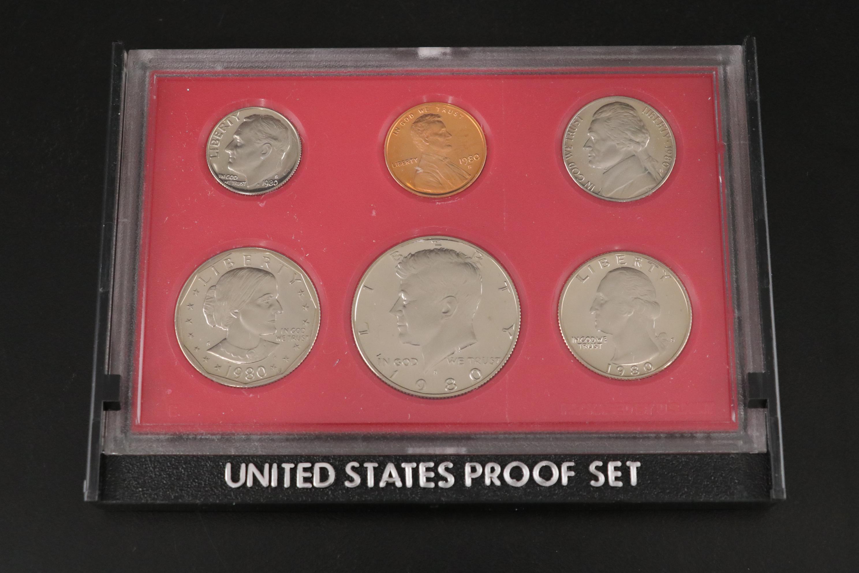 Thirteen US Mint Proof Sets, 1968 - 1980