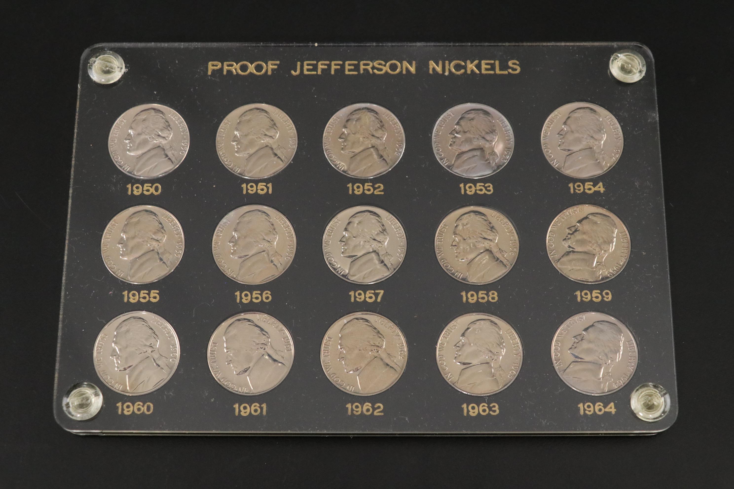 Thirteen US Mint Proof Sets, 1968 - 1980