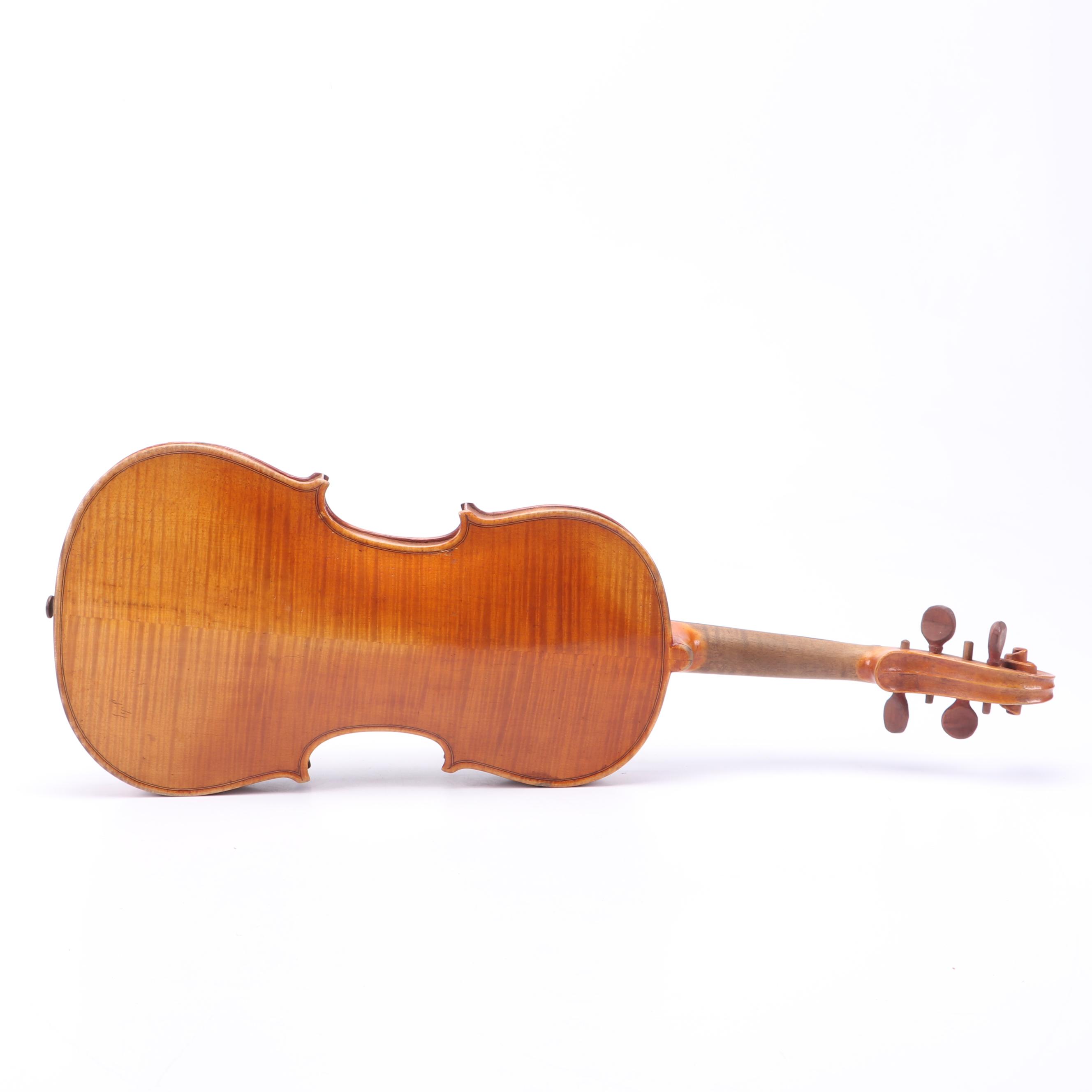 Joseph Guarnerius Fecit Cremonæ Anno Painted Violin with Bow and Coffin Case