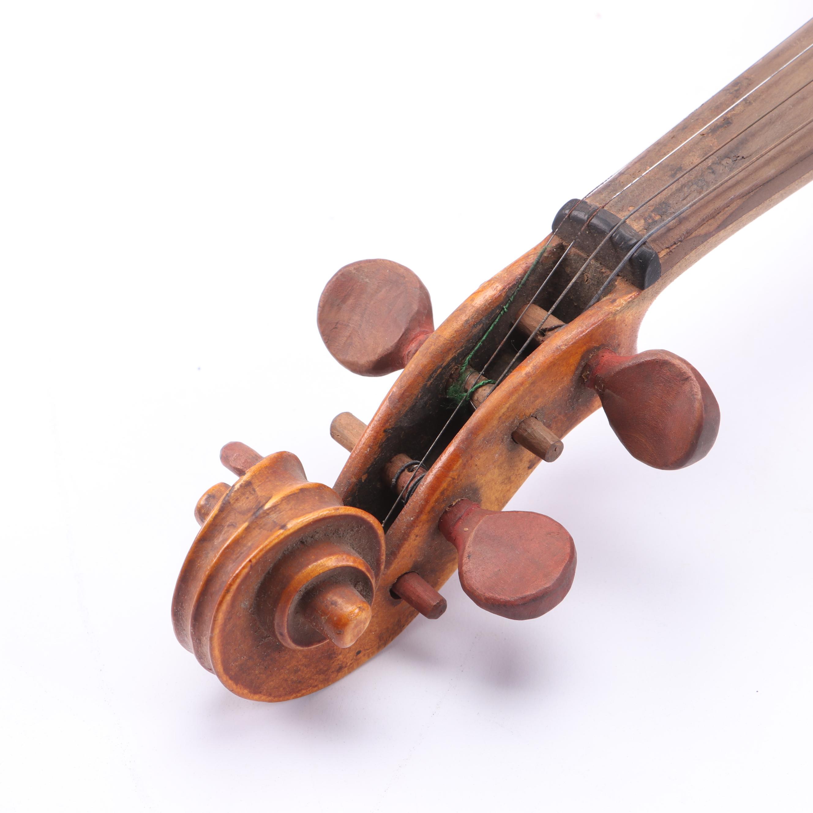 Joseph Guarnerius Fecit Cremonæ Anno Painted Violin with Bow and Coffin Case