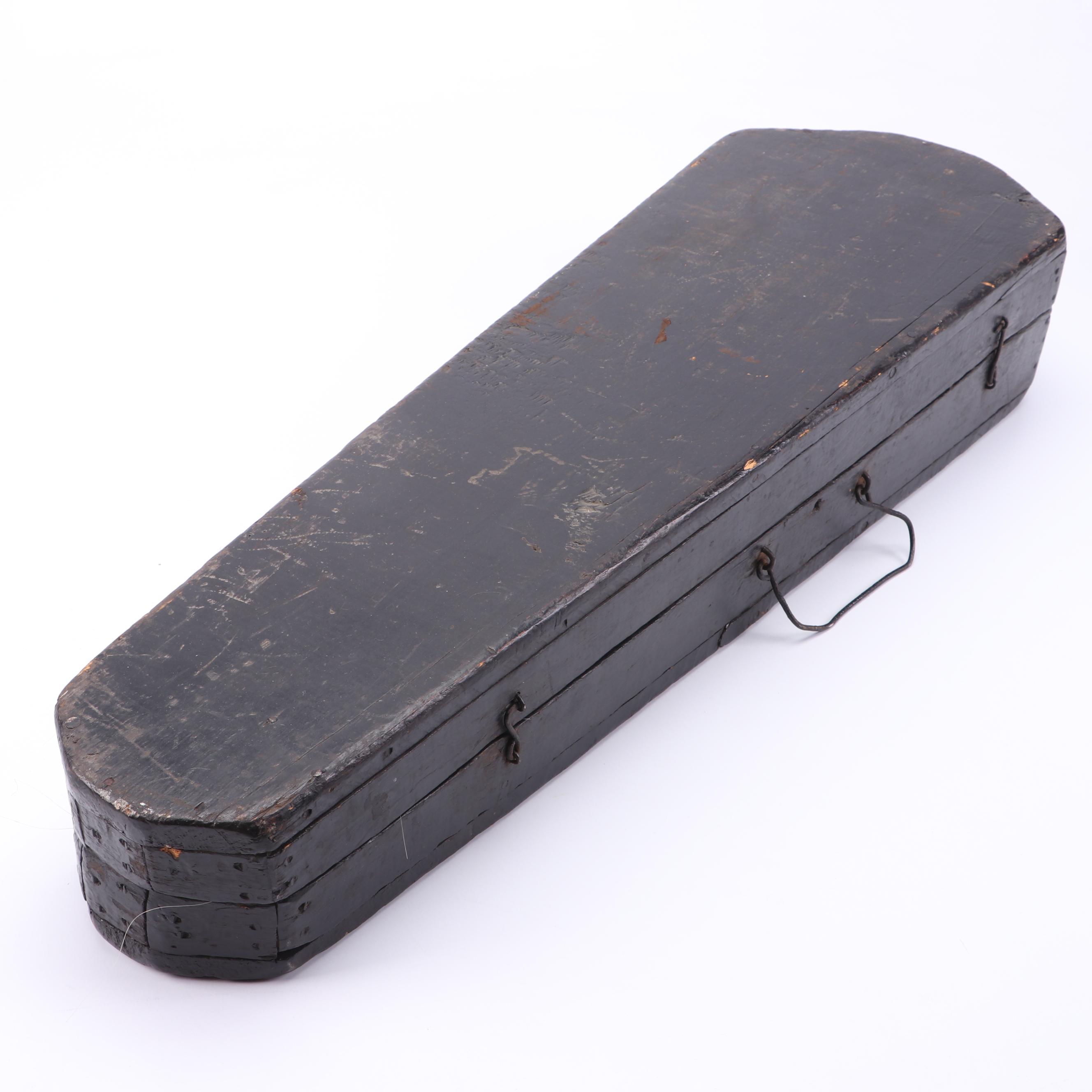 Joseph Guarnerius Fecit Cremonæ Anno Painted Violin with Bow and Coffin Case