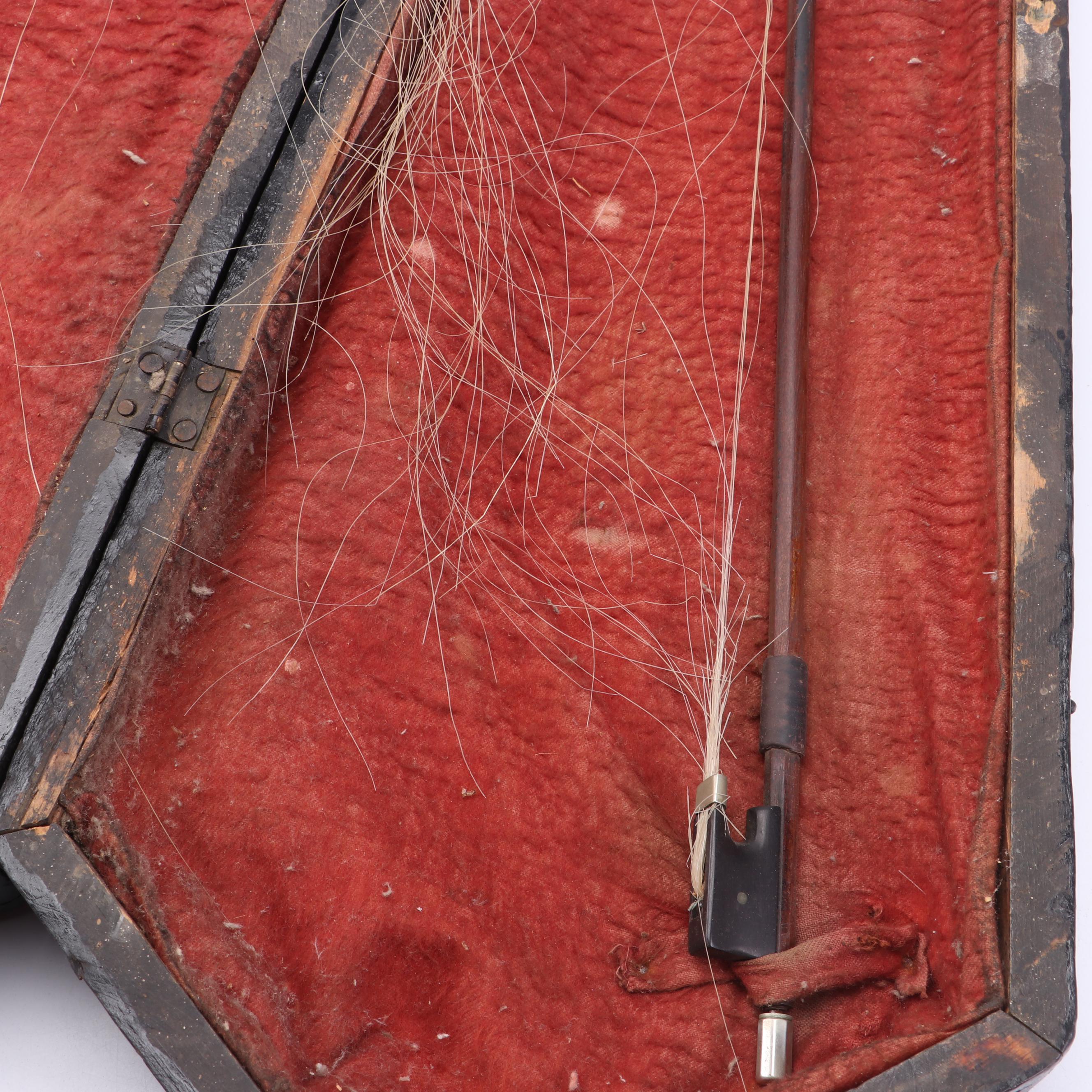 Joseph Guarnerius Fecit Cremonæ Anno Painted Violin with Bow and Coffin Case