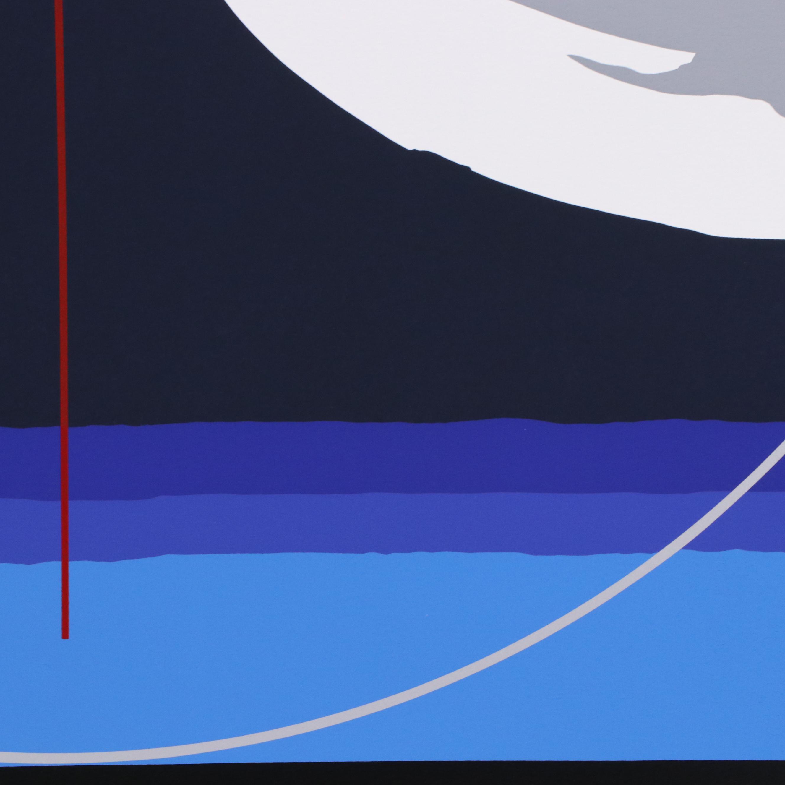 Thomas Whelan Benton Abstract Serigraph "Earthline Red," 1981