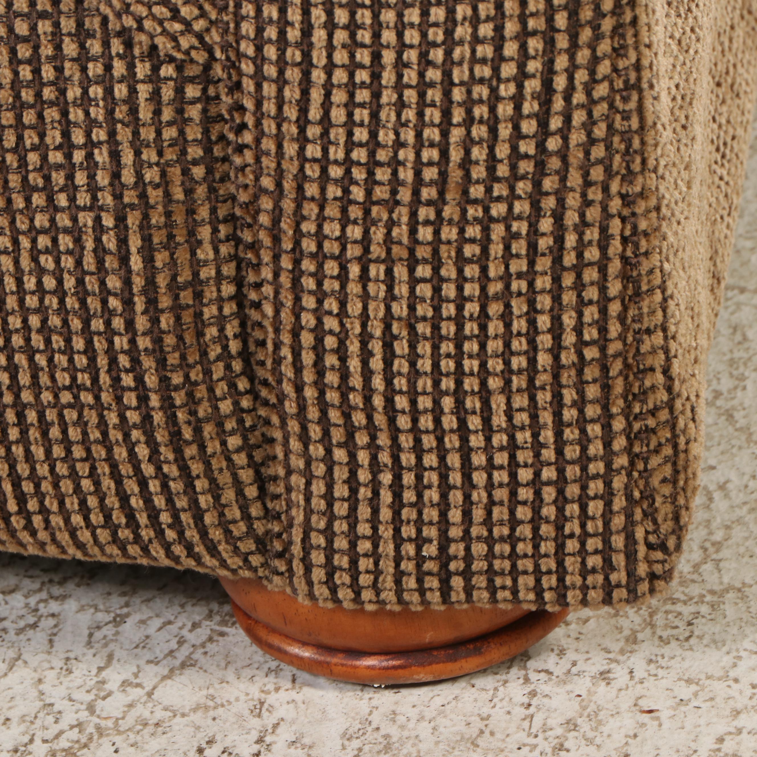 Contemporary Corduroy Upholstered Curved Loveseat