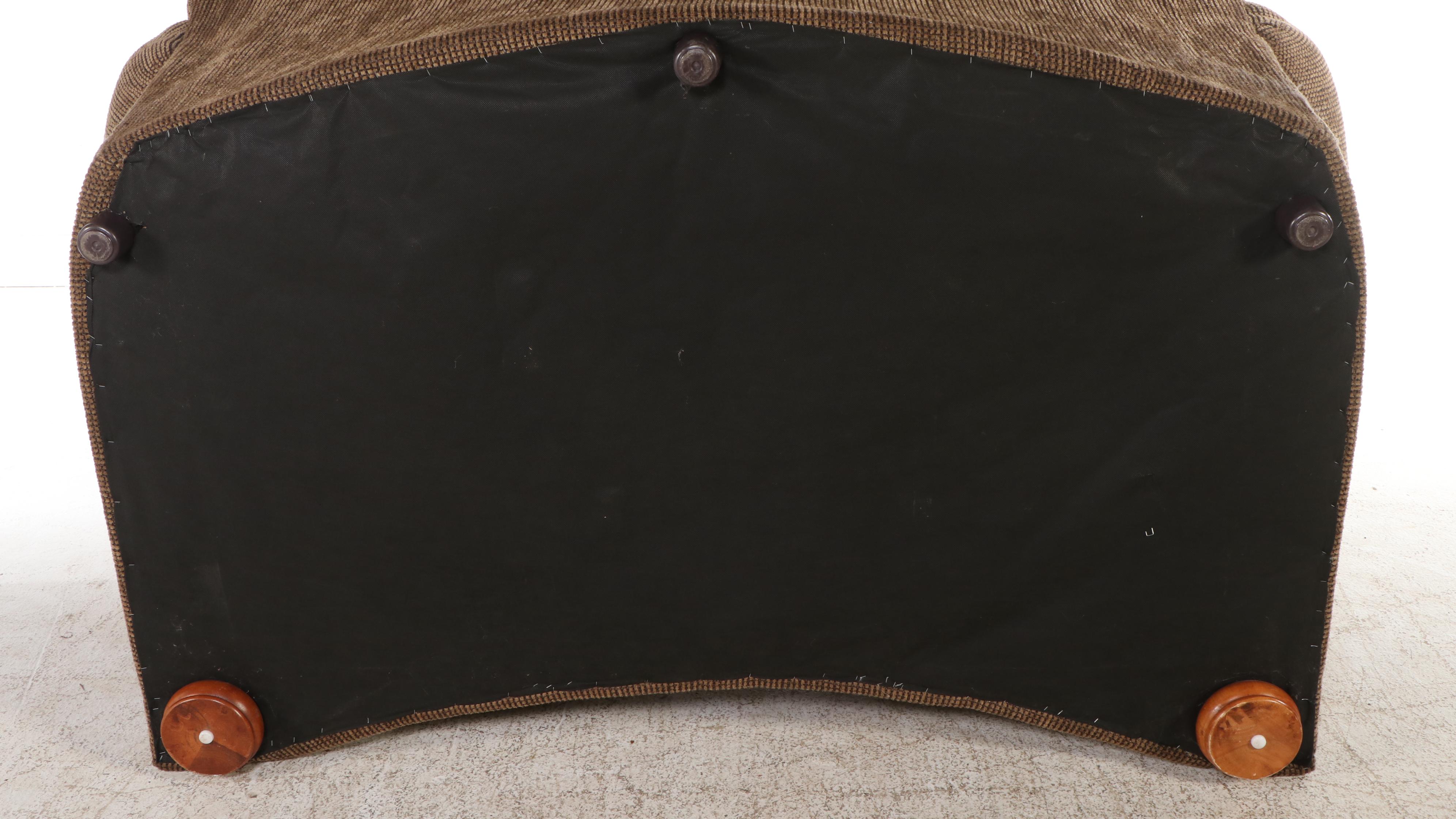 Contemporary Corduroy Upholstered Curved Loveseat