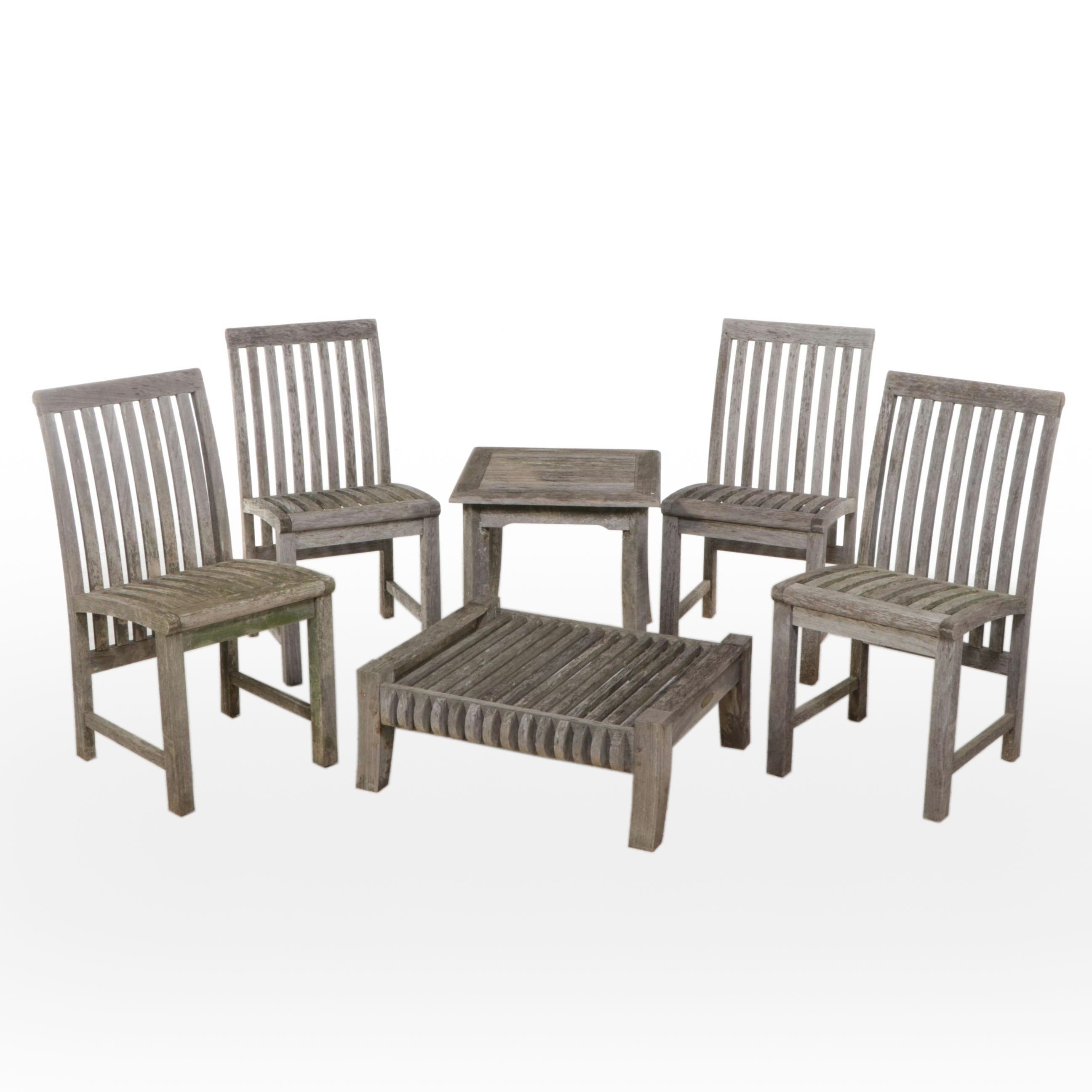 Smith & Hawken Six-Piece Weathered Teak Patio Lounge Furniture Set