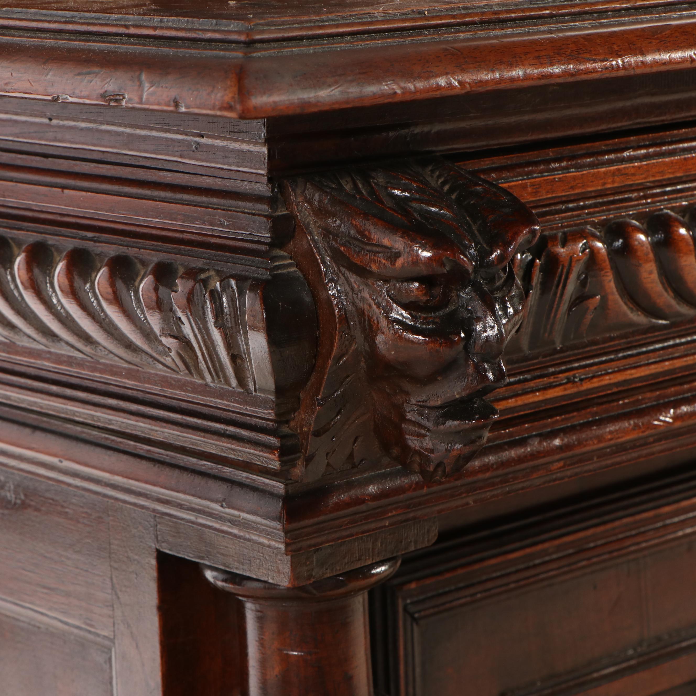 Renaissance Style Carved Mahogany Sideboard with Hutch, 19th Century