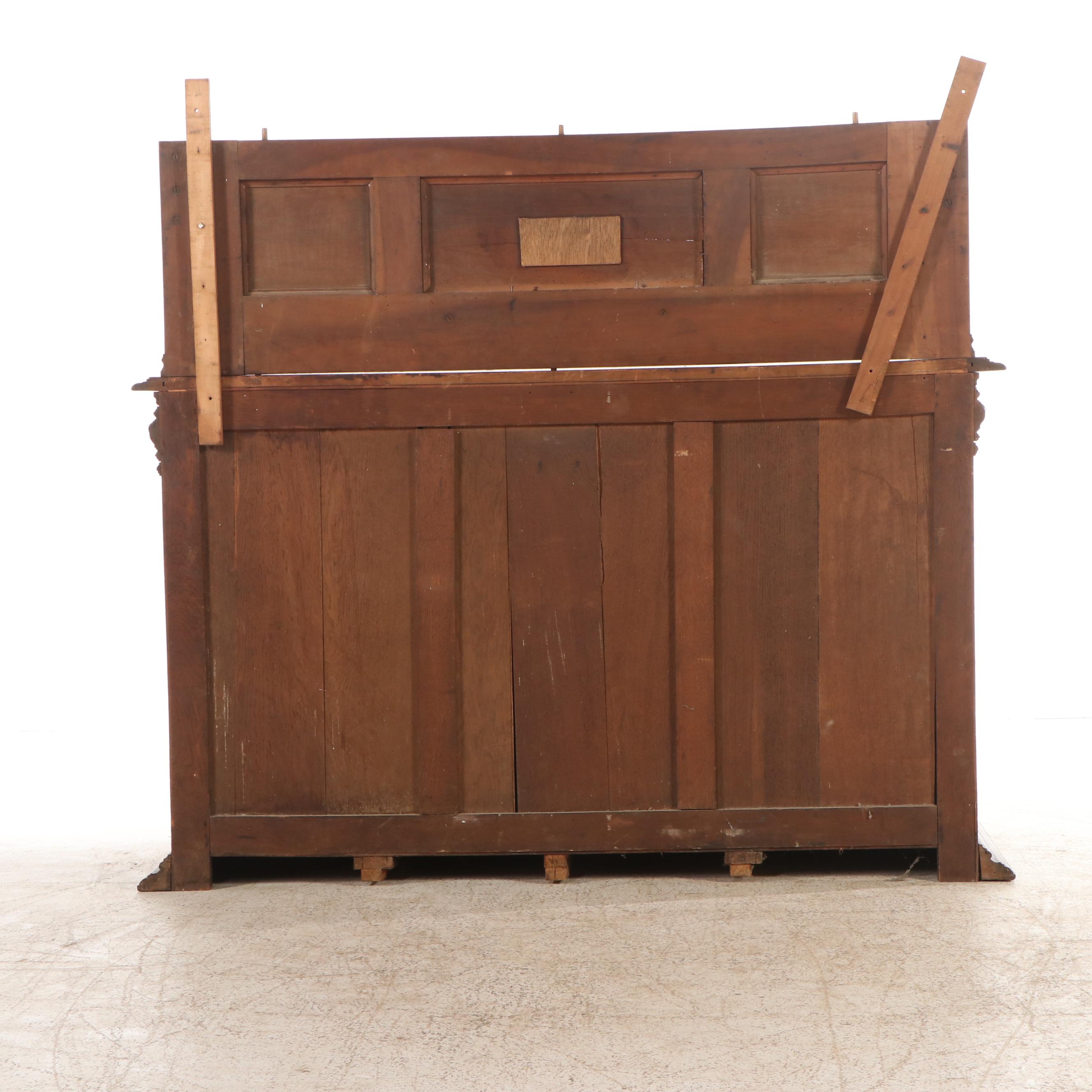 Renaissance Style Carved Mahogany Sideboard with Hutch, 19th Century