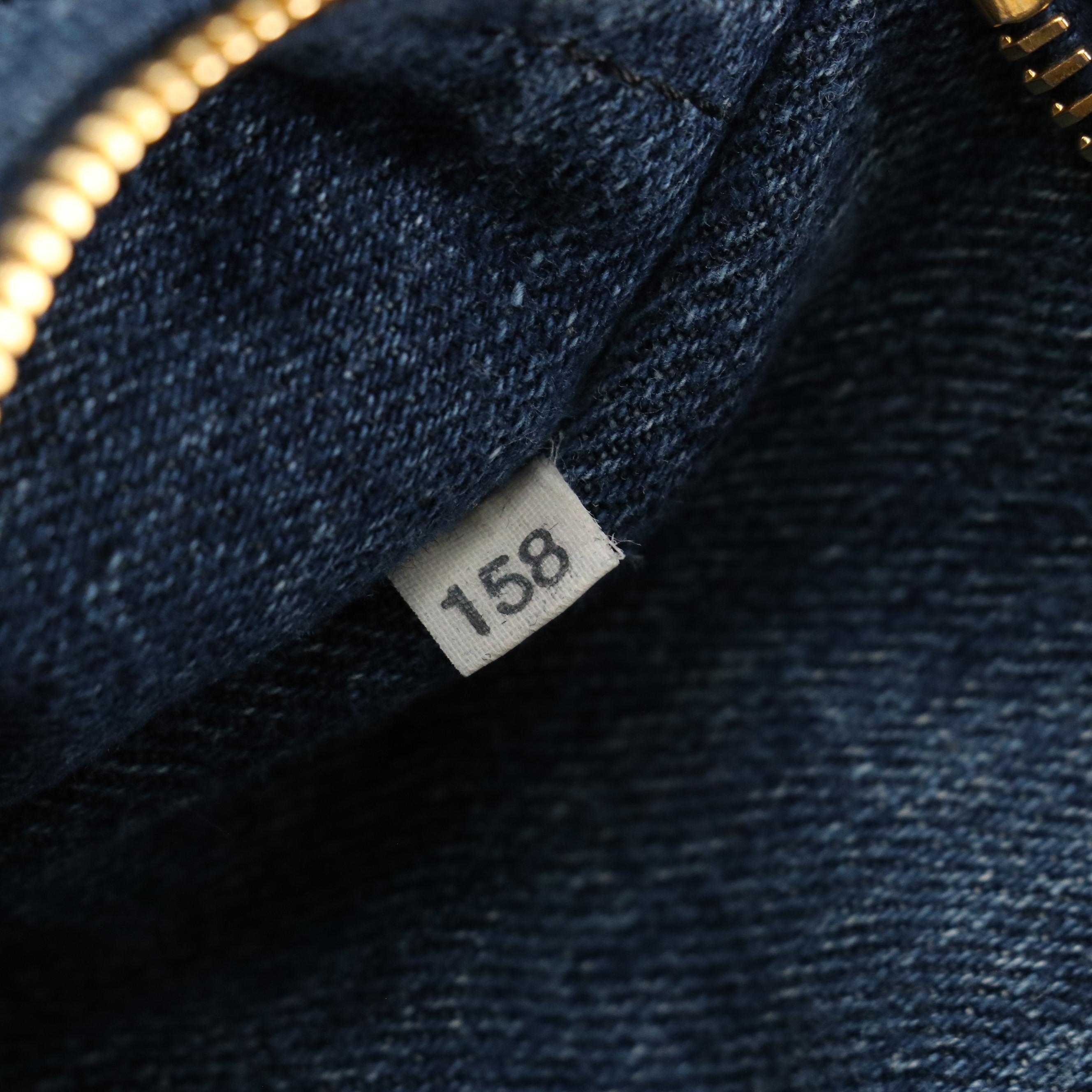 Prada Blue Denim Canapa Canvas Handbag