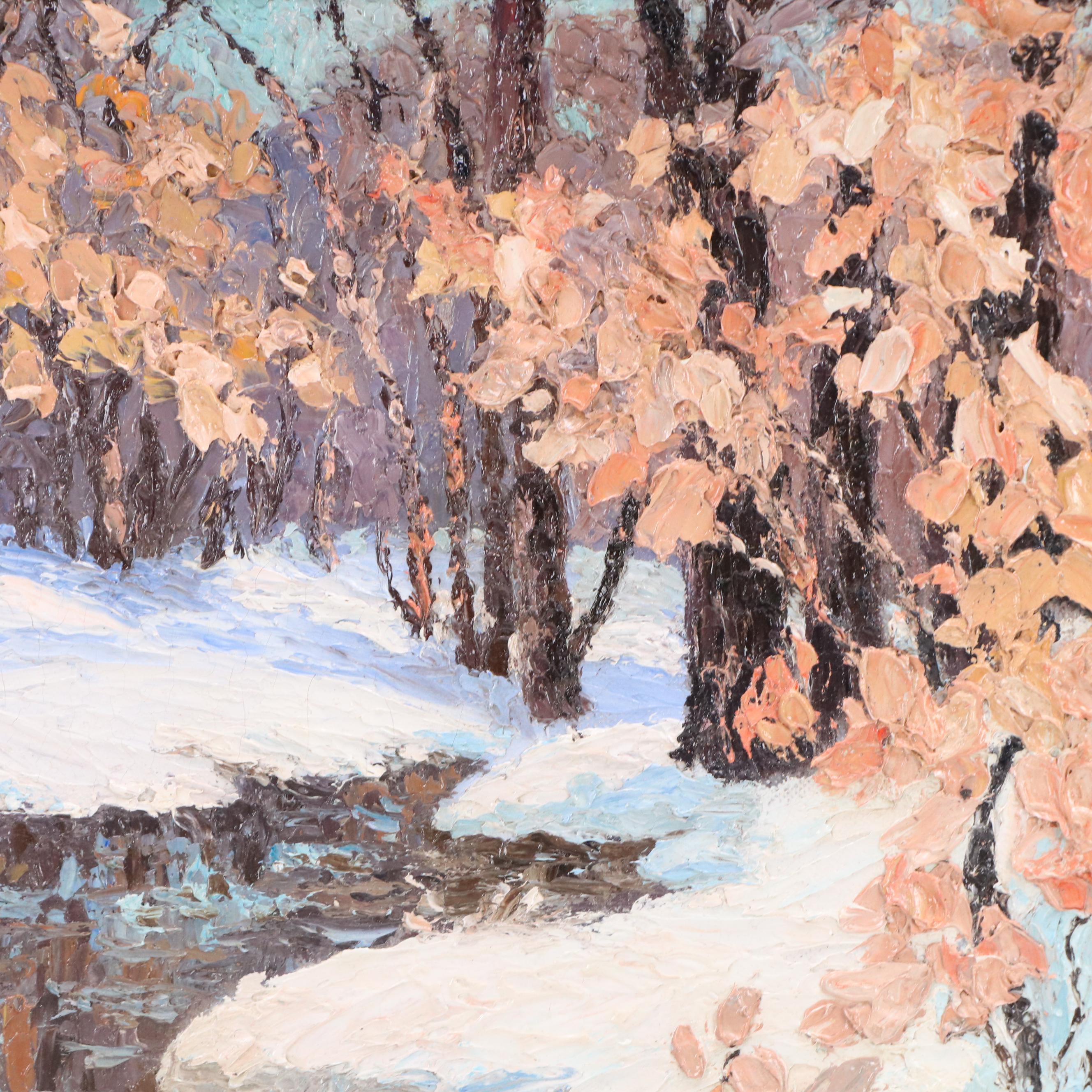 Otto Bierhals Impressionist Winter Landscape, Early 20th Century