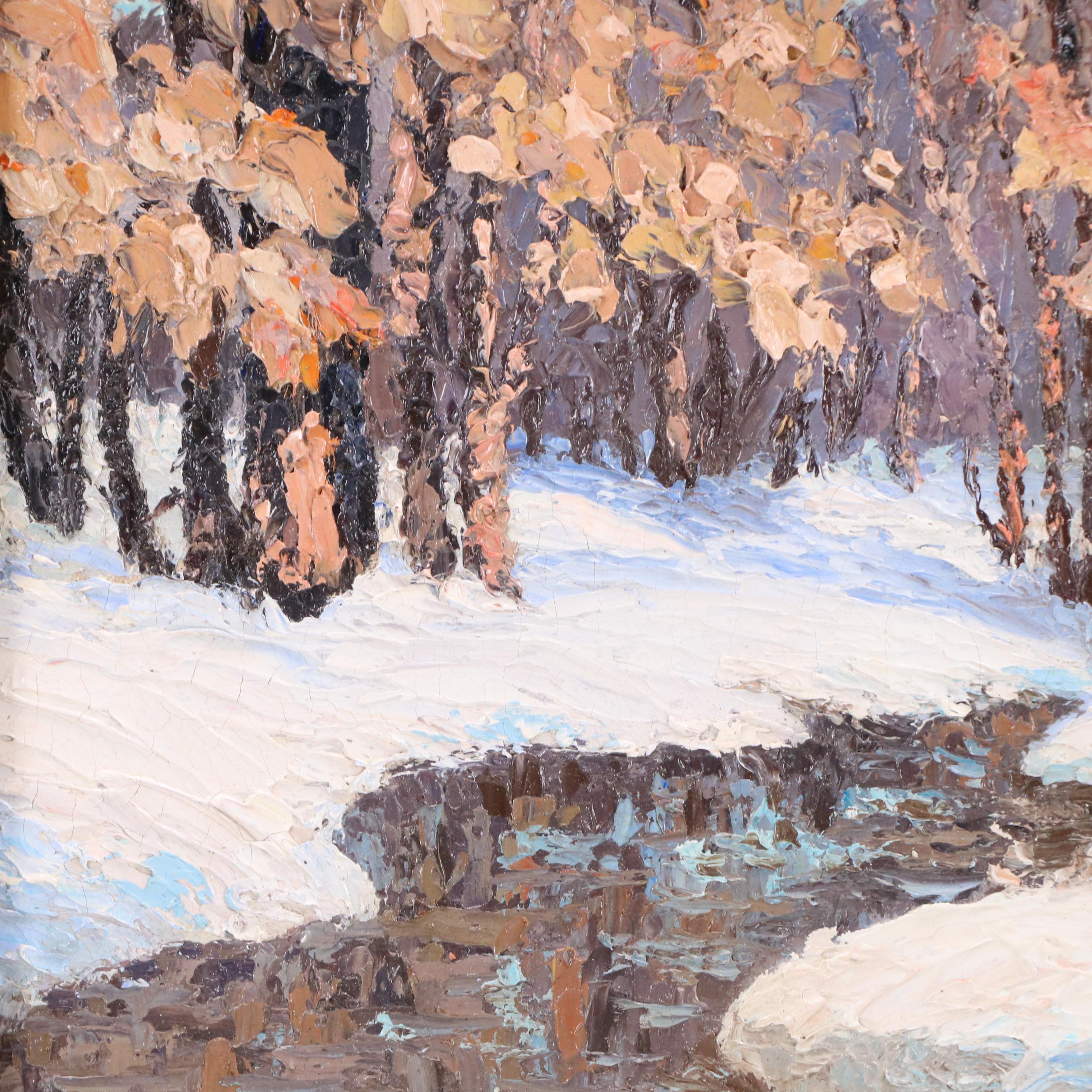 Otto Bierhals Impressionist Winter Landscape, Early 20th Century