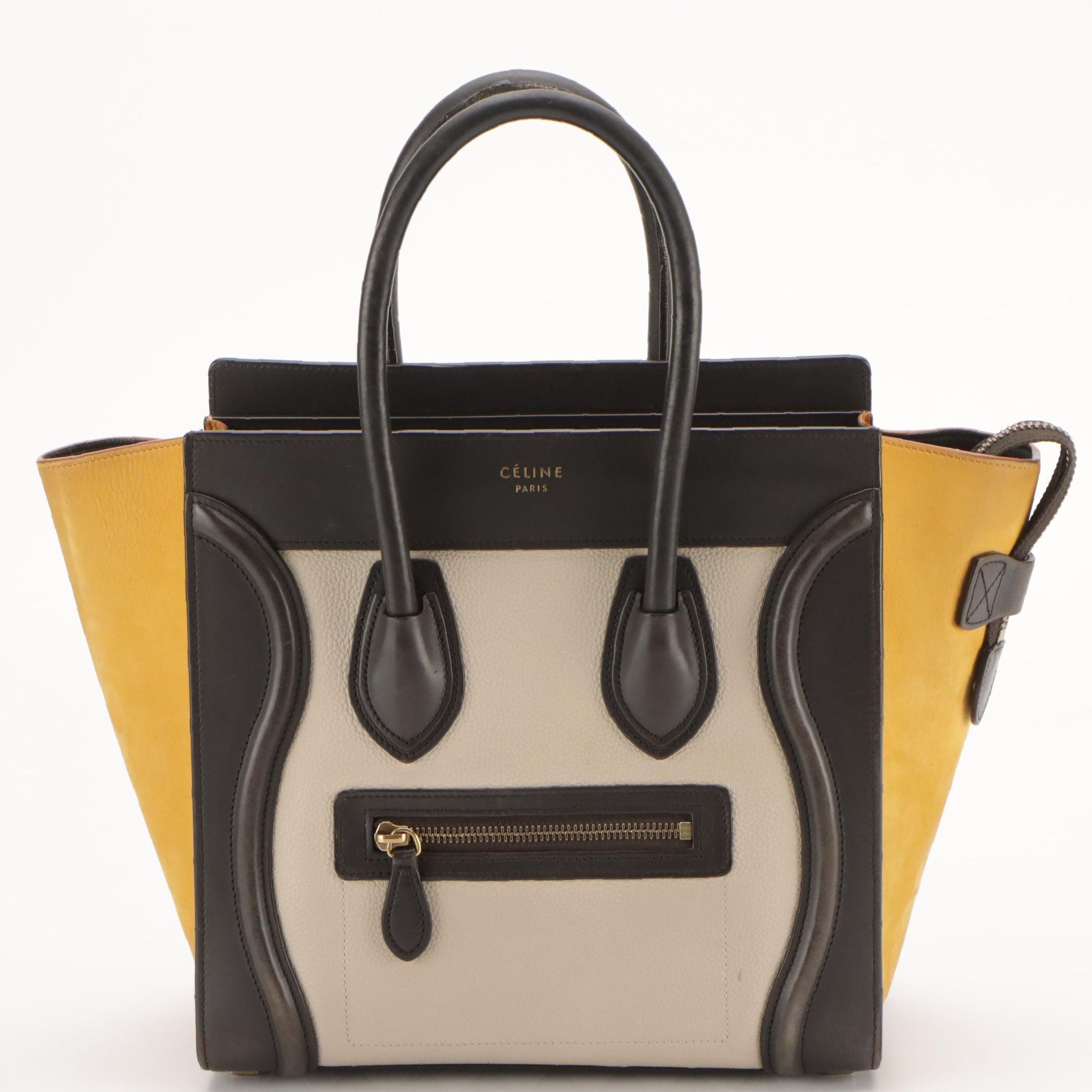 Céline Tricolor Leather Micro Luggage Tote