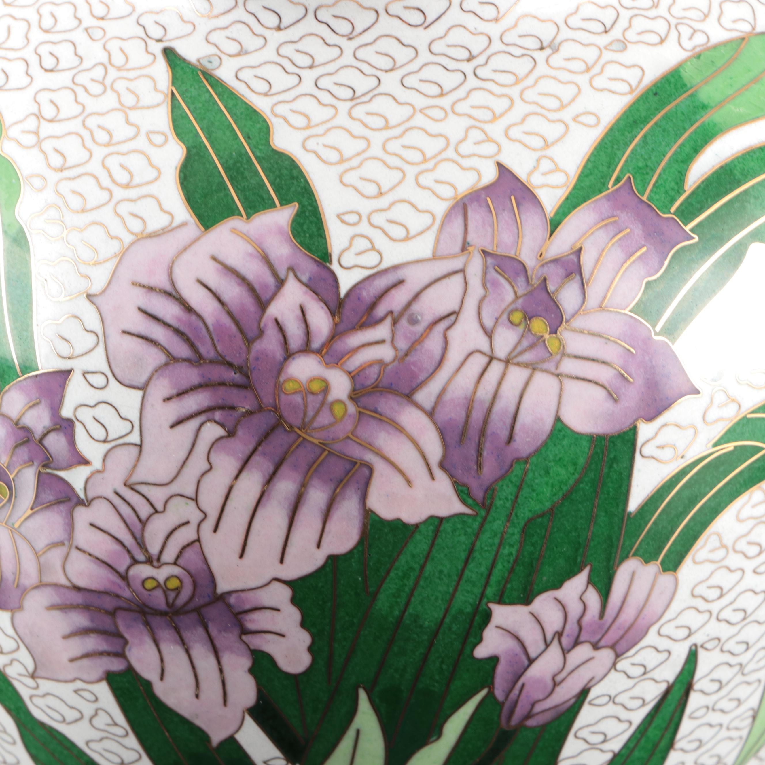 Perfect Memorials "Purple Iris" Cloisonné Ceramic and Brass Cremation Urn