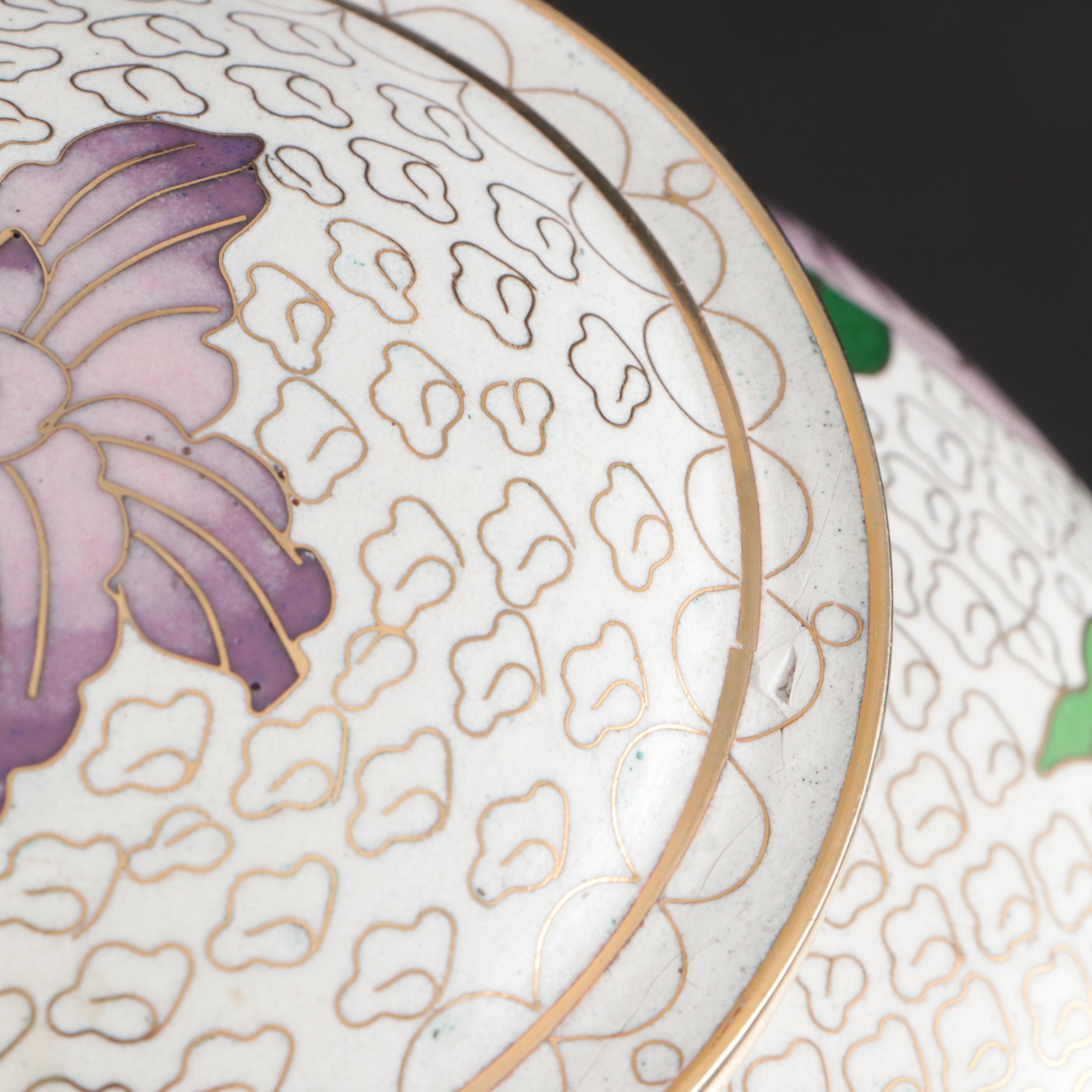 Perfect Memorials "Purple Iris" Cloisonné Ceramic and Brass Cremation Urn