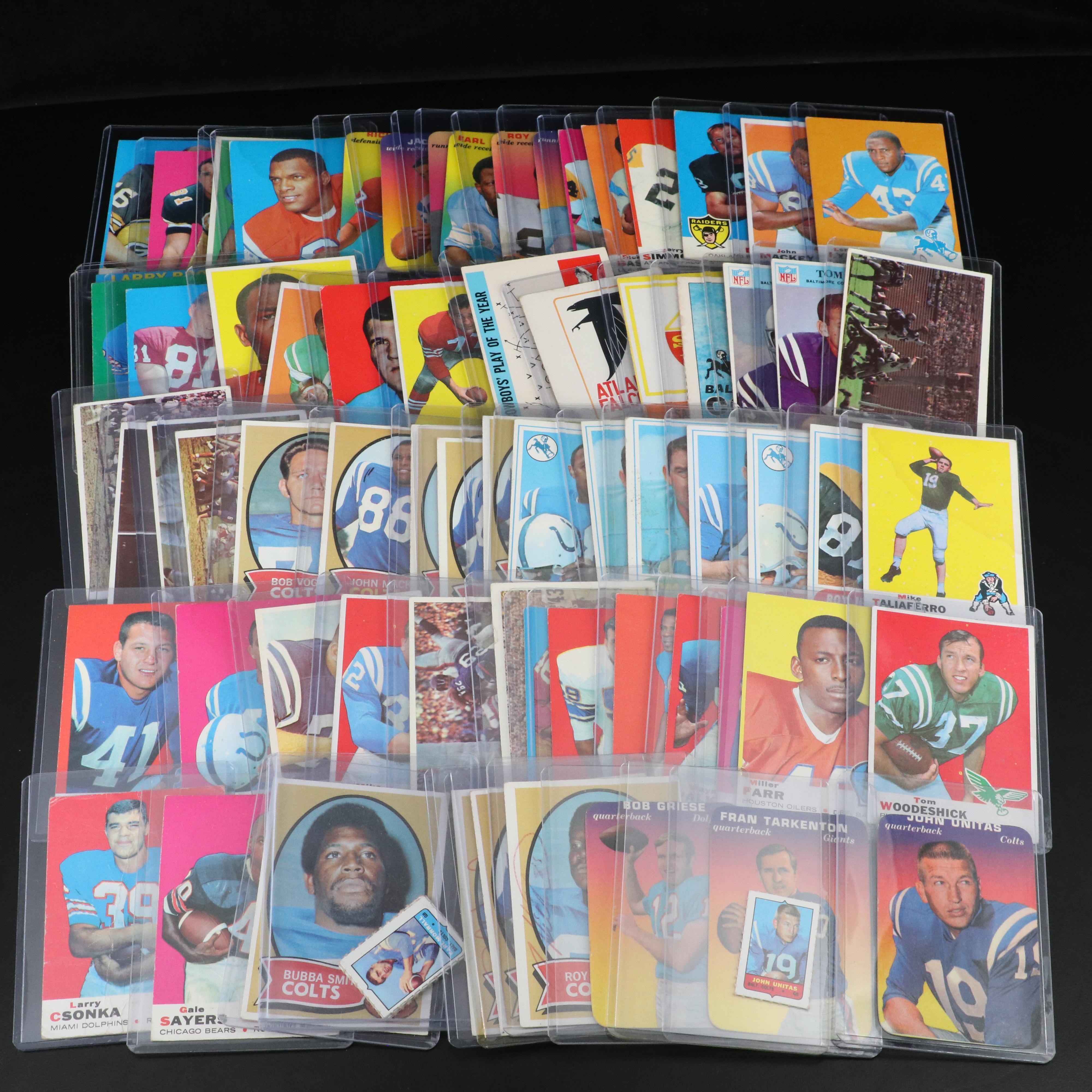 1960s & 1970s Football Lot with Gale Sayers, Griese and Signed Unitas
