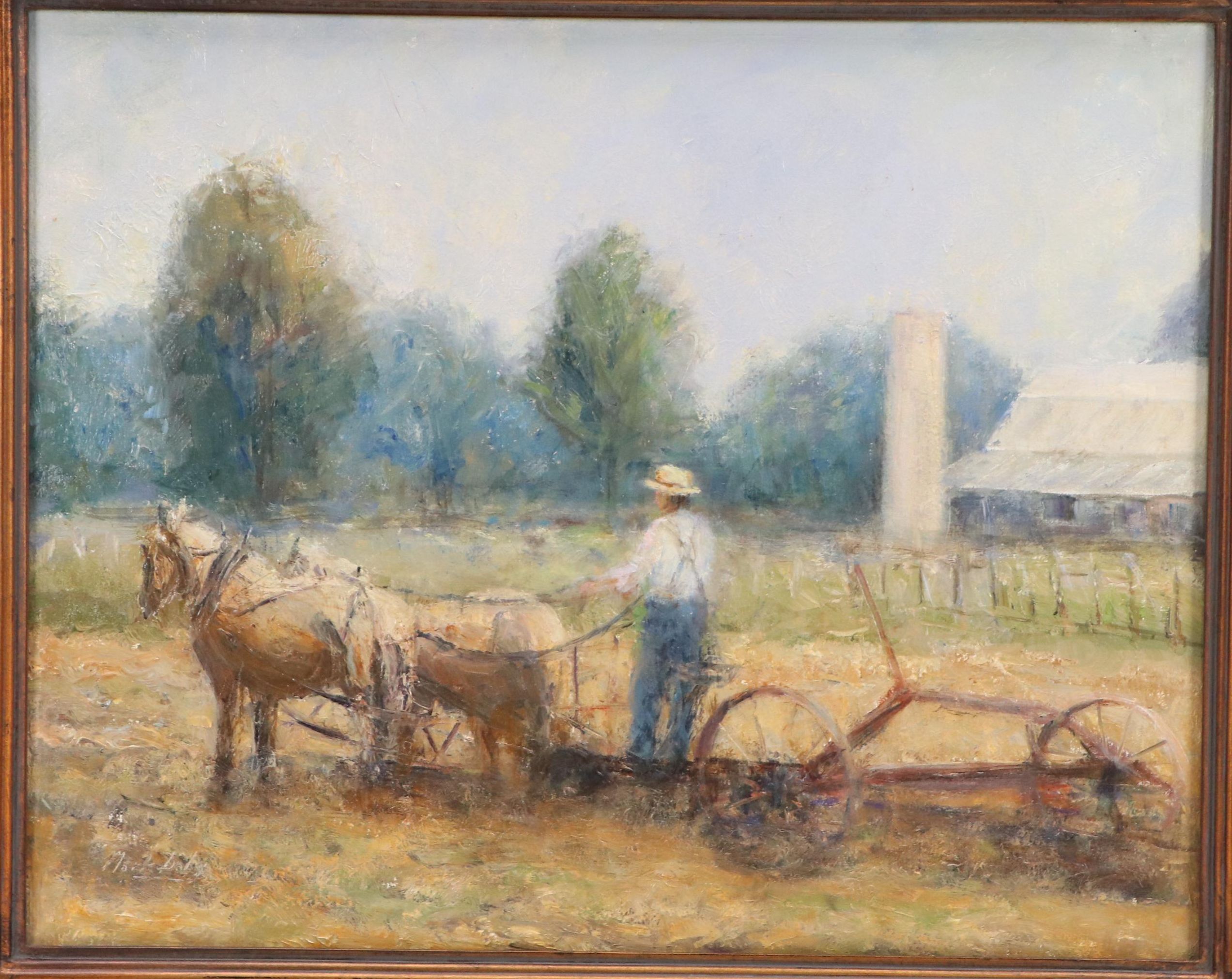 Mark Daly Impressionistic Oil Painting "Harvest Time," 21st Century