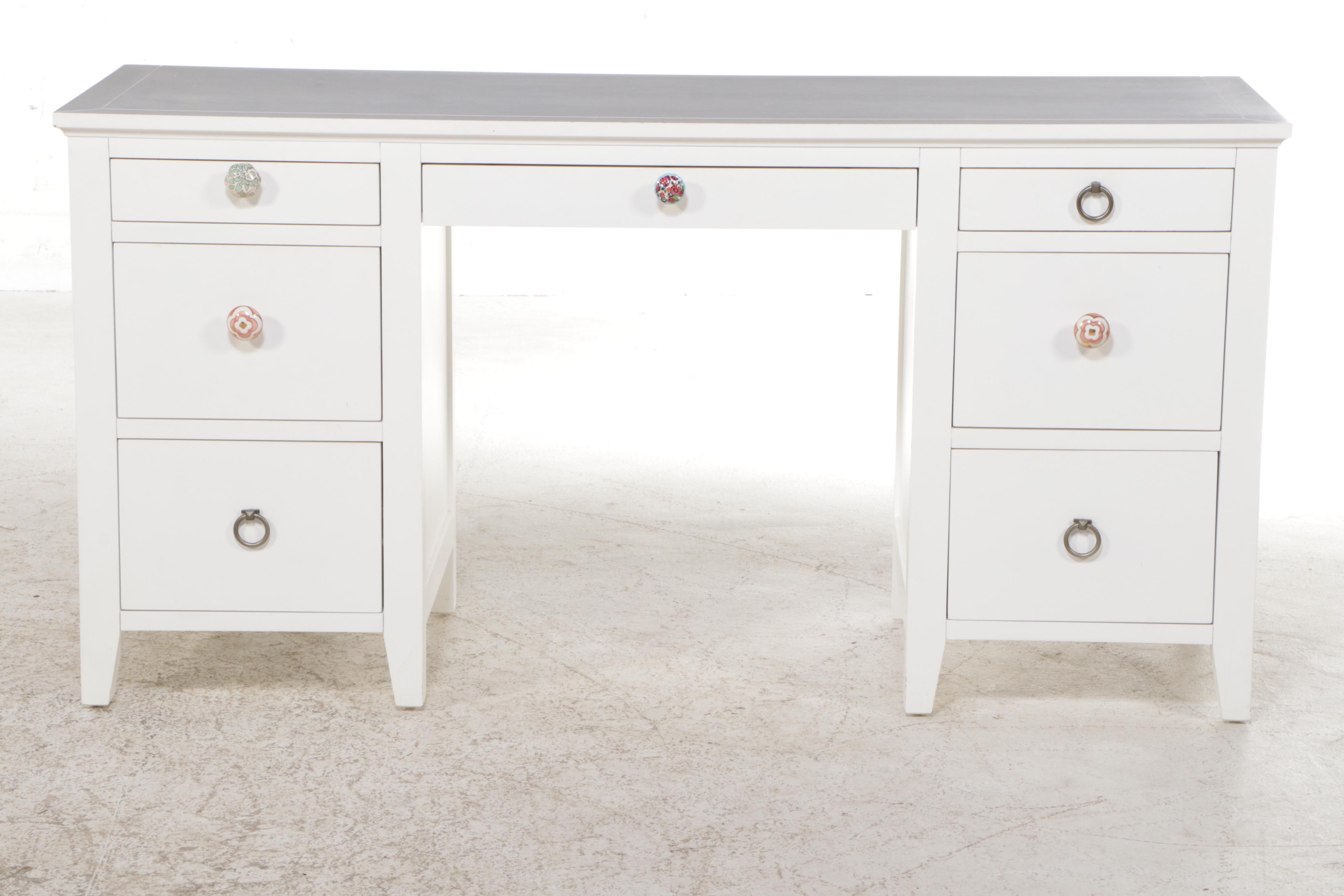 Restoration Hardware "Bryn" Desk and Pottery Barn Teen "Hampton" Vanity Tower