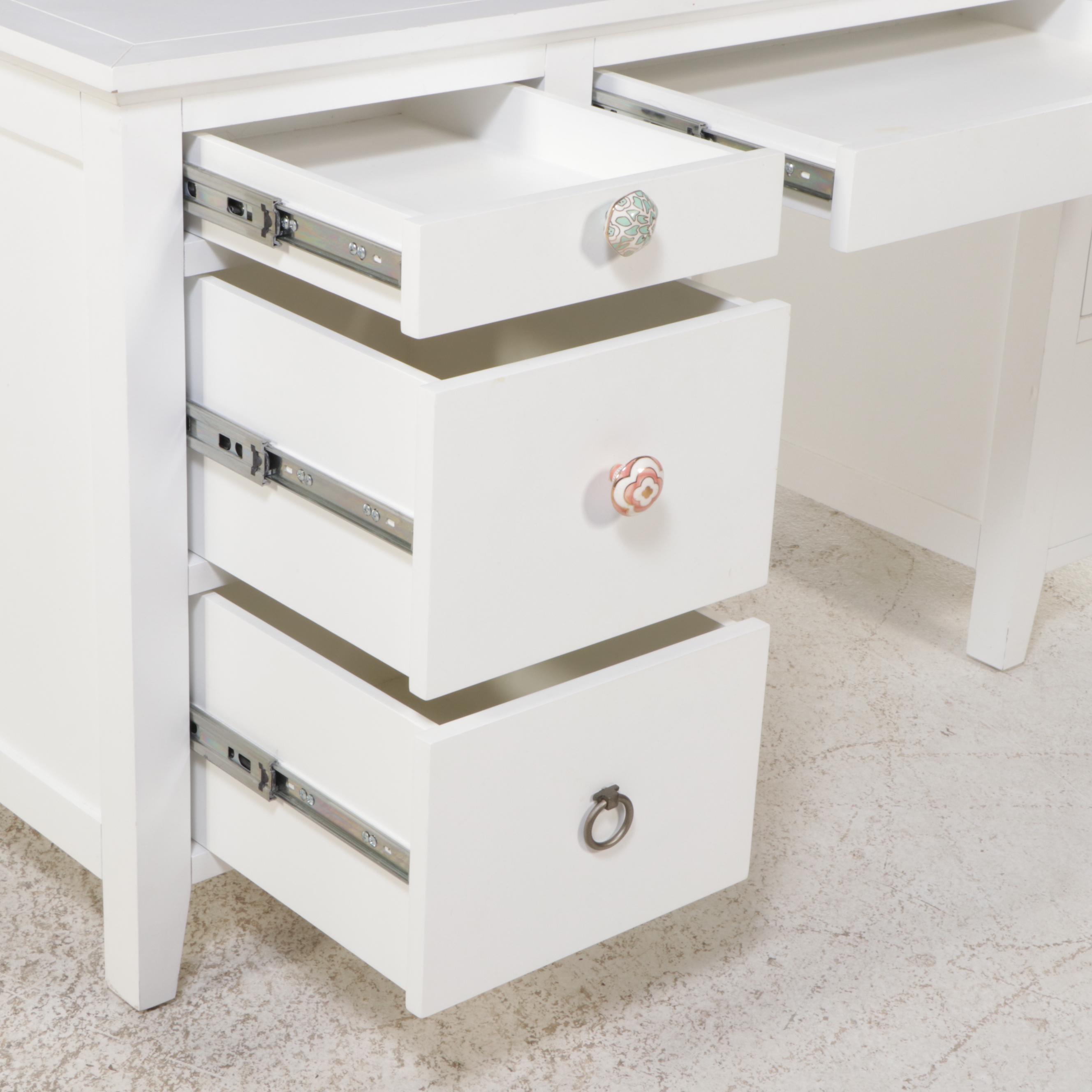 Restoration Hardware "Bryn" Desk and Pottery Barn Teen "Hampton" Vanity Tower