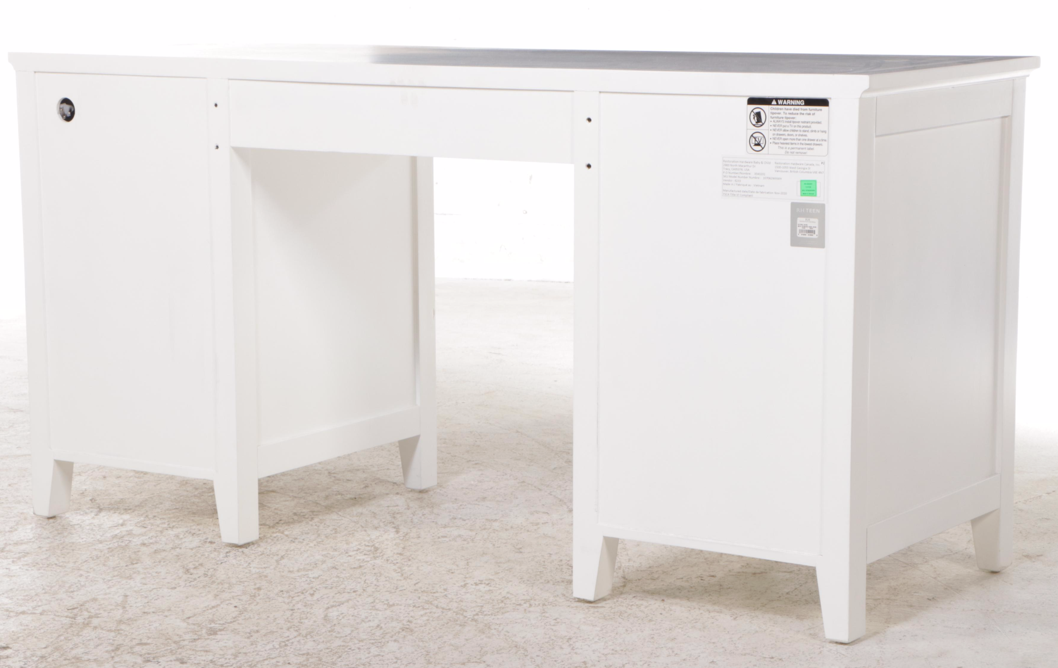 Restoration Hardware "Bryn" Desk and Pottery Barn Teen "Hampton" Vanity Tower