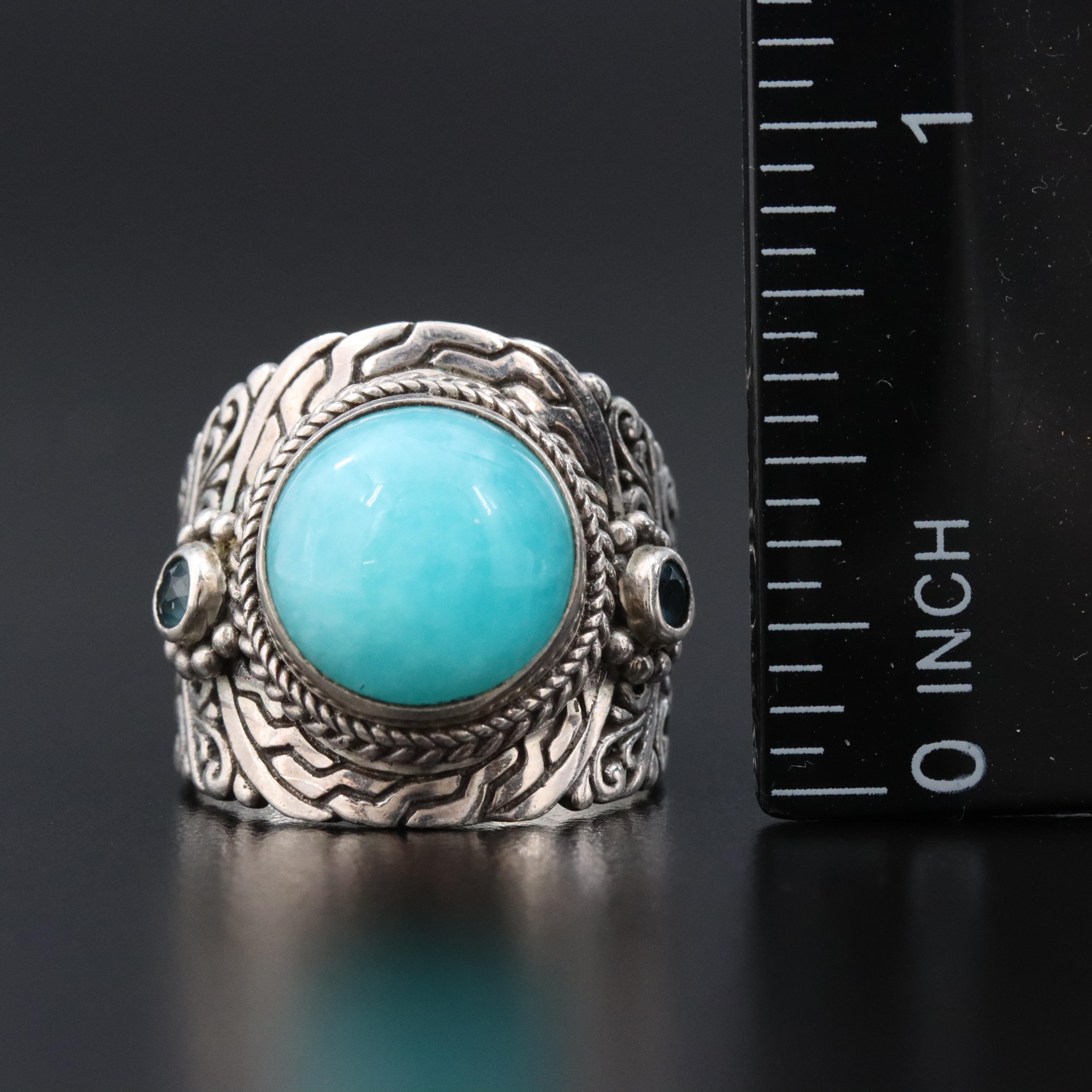 Sarda Sterling Turquoise and Topaz Ring