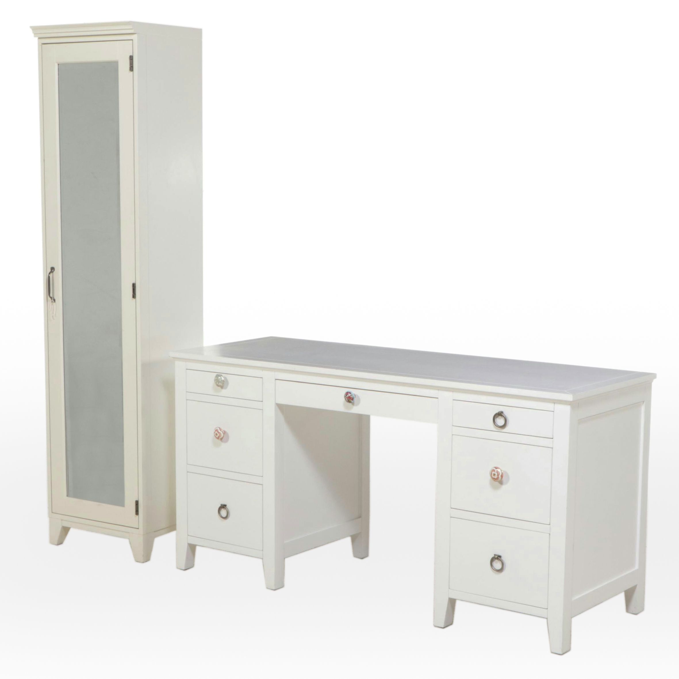 Restoration Hardware "Bryn" Desk and Pottery Barn Teen "Hampton" Vanity Tower