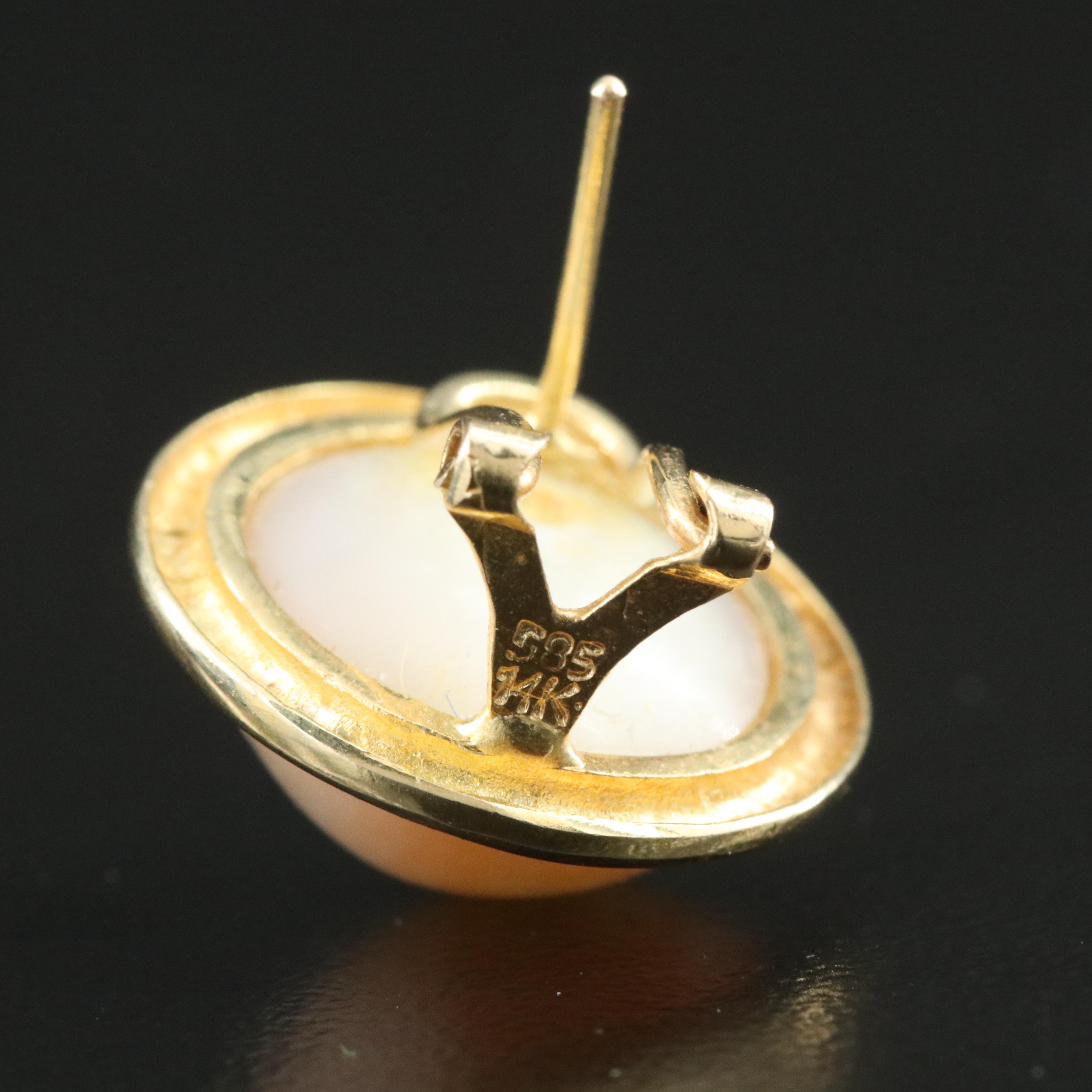 14K Pearl Button Earrings and Bracelet