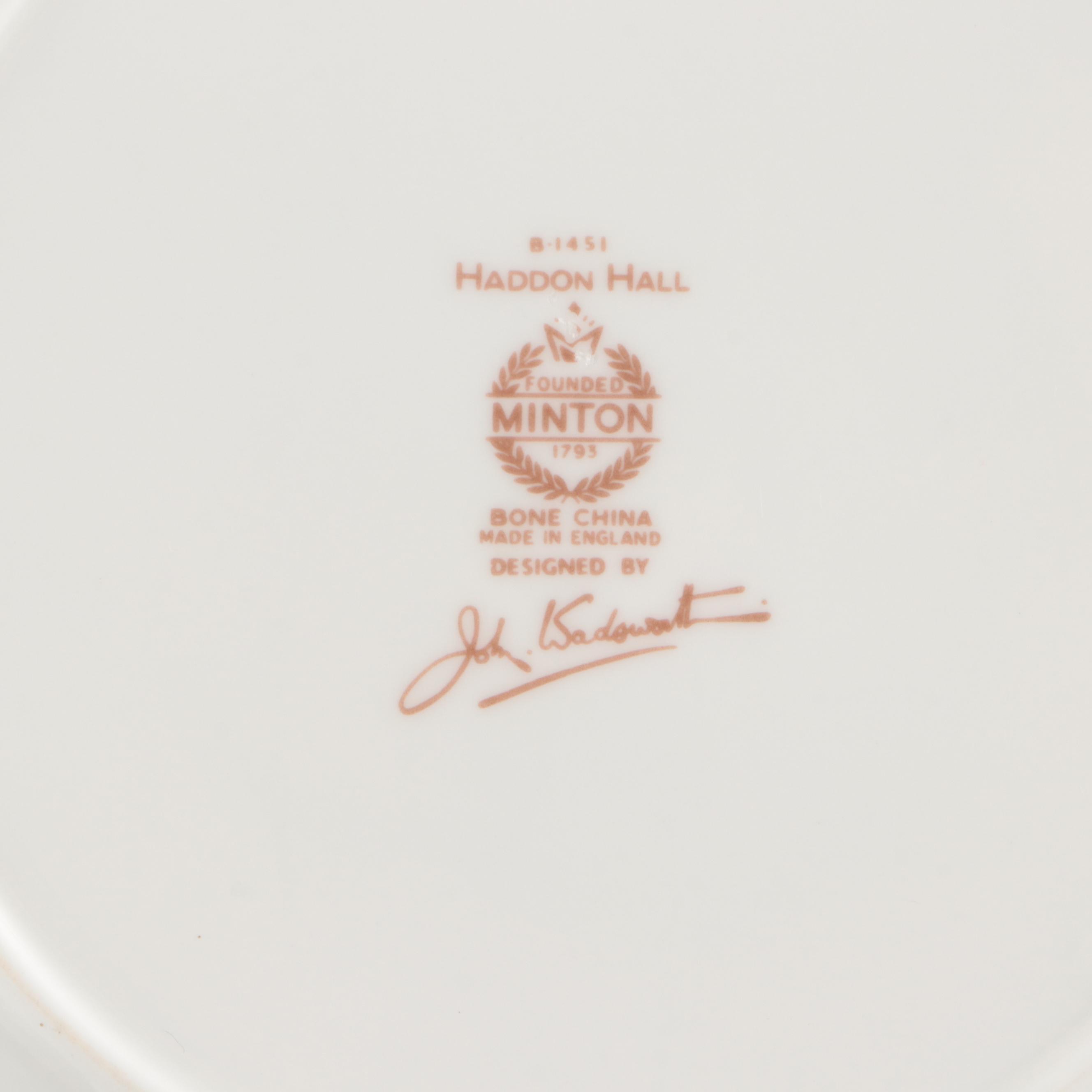 Minton "Haddon Hall" Bone China Dinnerware and Serving Pieces, 1996–2009