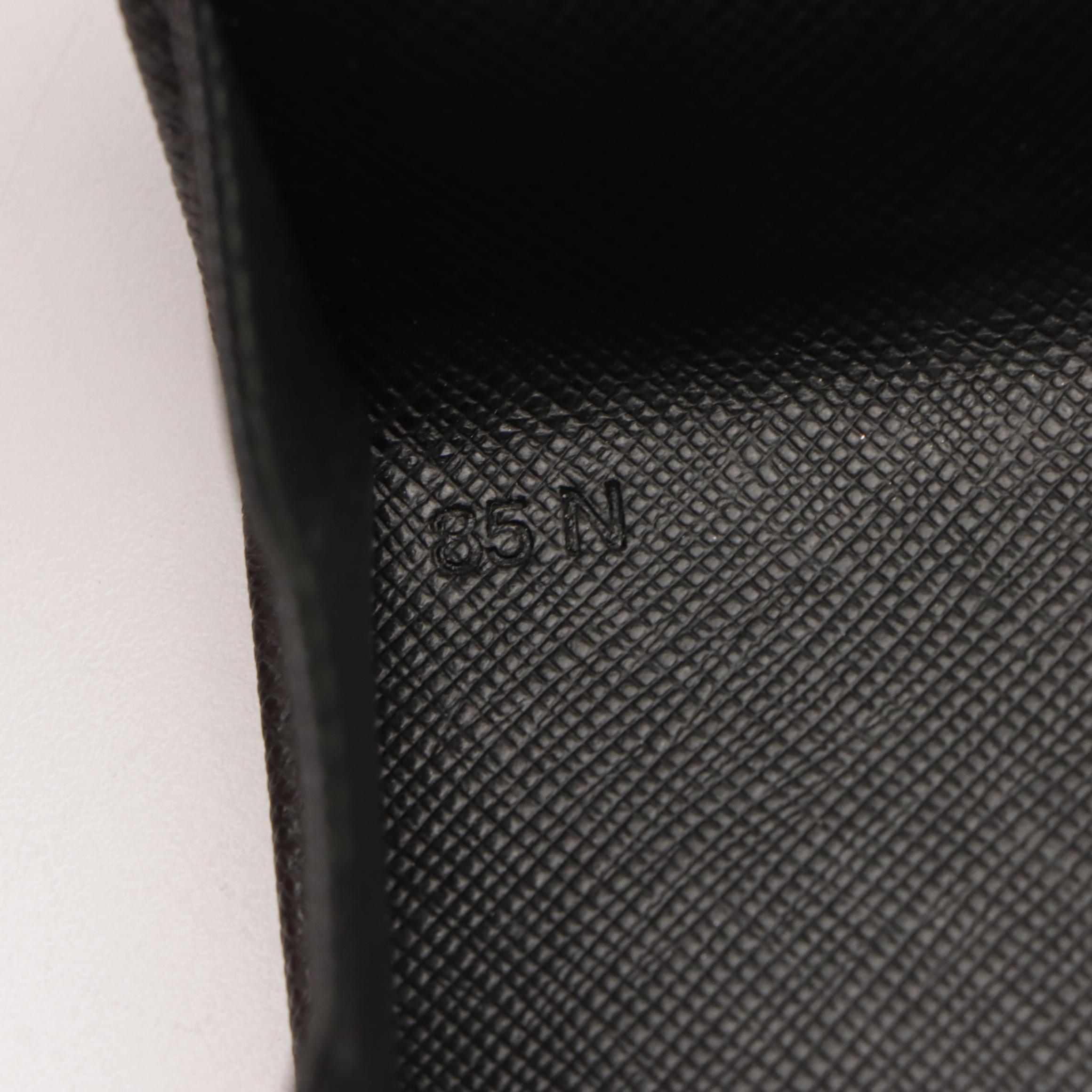 Prada Rocket Embroidered Folding Coin Case in Black Saffiano Leather, With Box