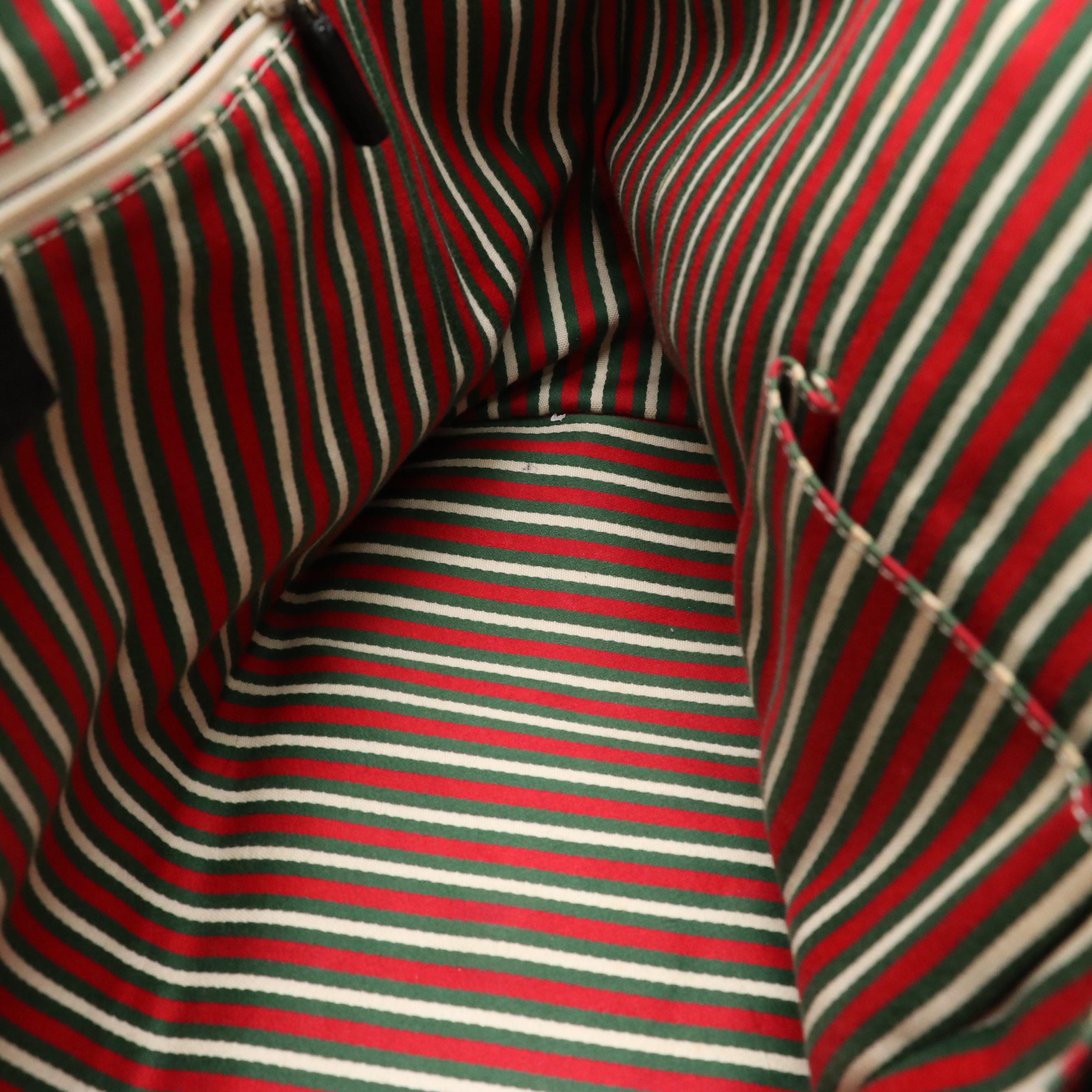 Gucci Black GG Jacquard Canvas and Leather New Brit Medium Tote