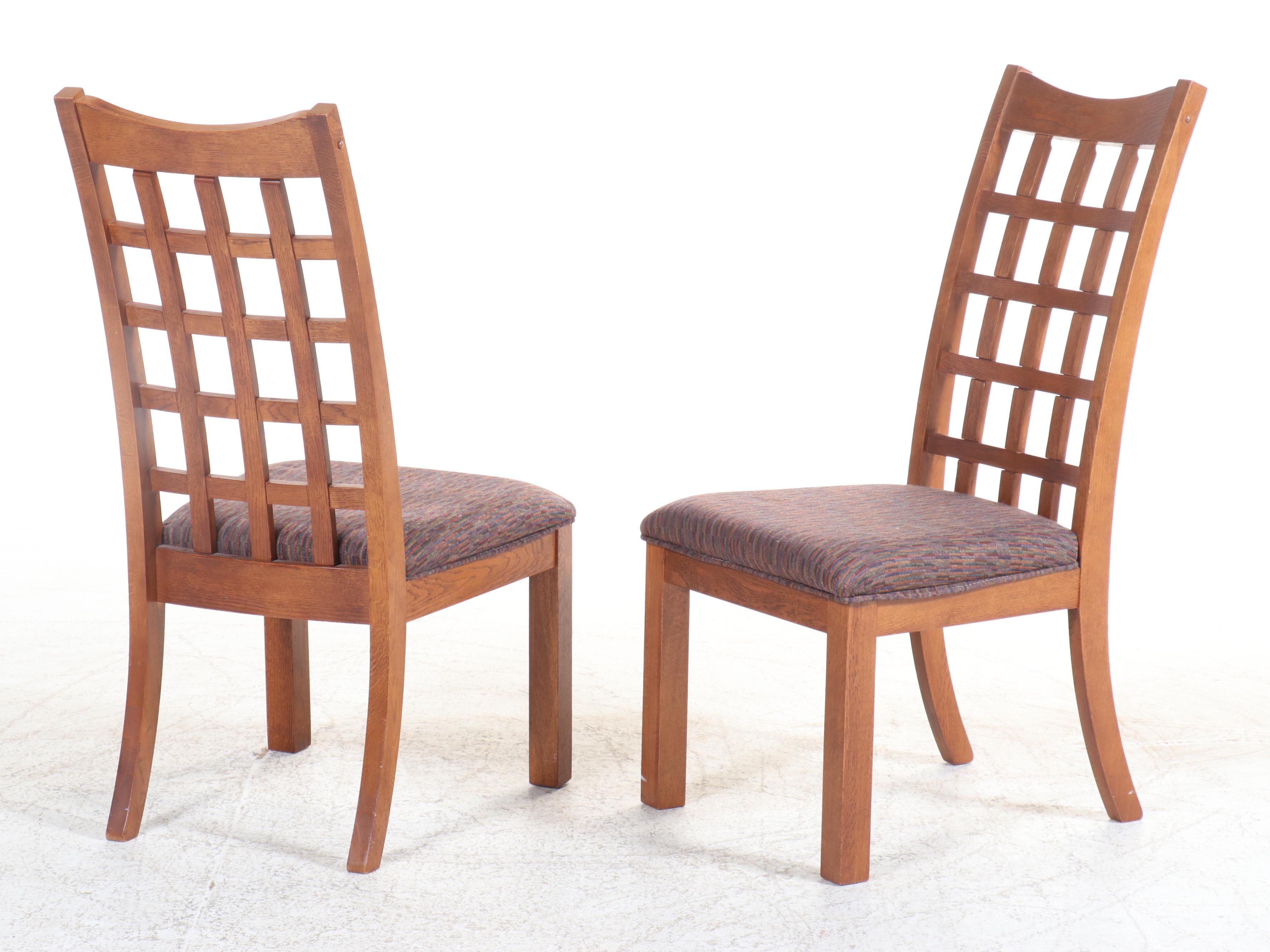 Universal Furniture Ltd. Arts & Crafts Style Oak Dining Set with Lazy Susan