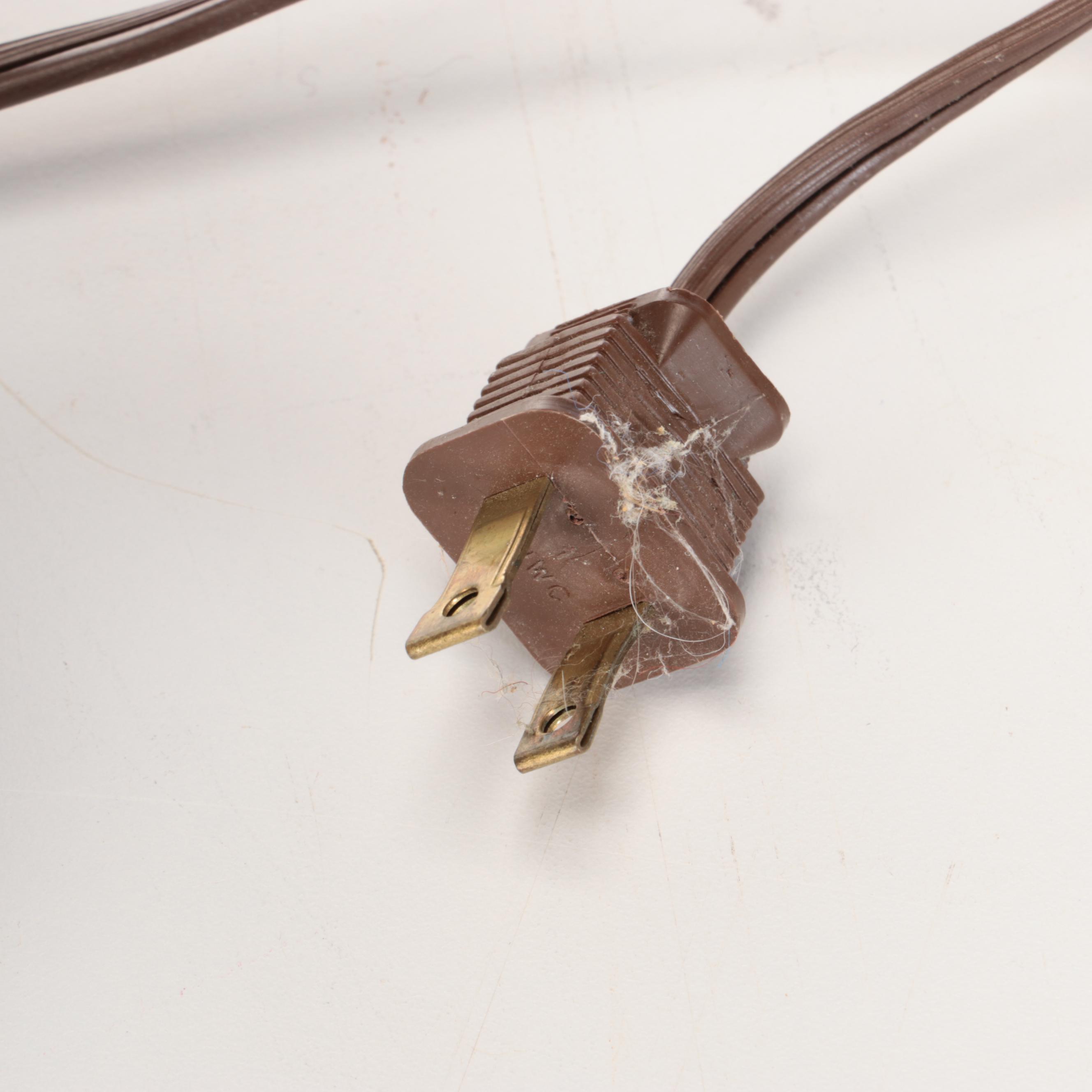 Pair of Cast Brass Elephant Table Lamps and Shirred Silk Shades